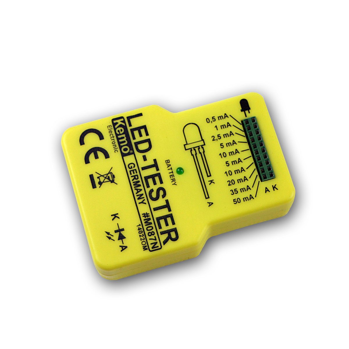Kemo Batterietester Kemo LED Tester für bedrahtete LEDs