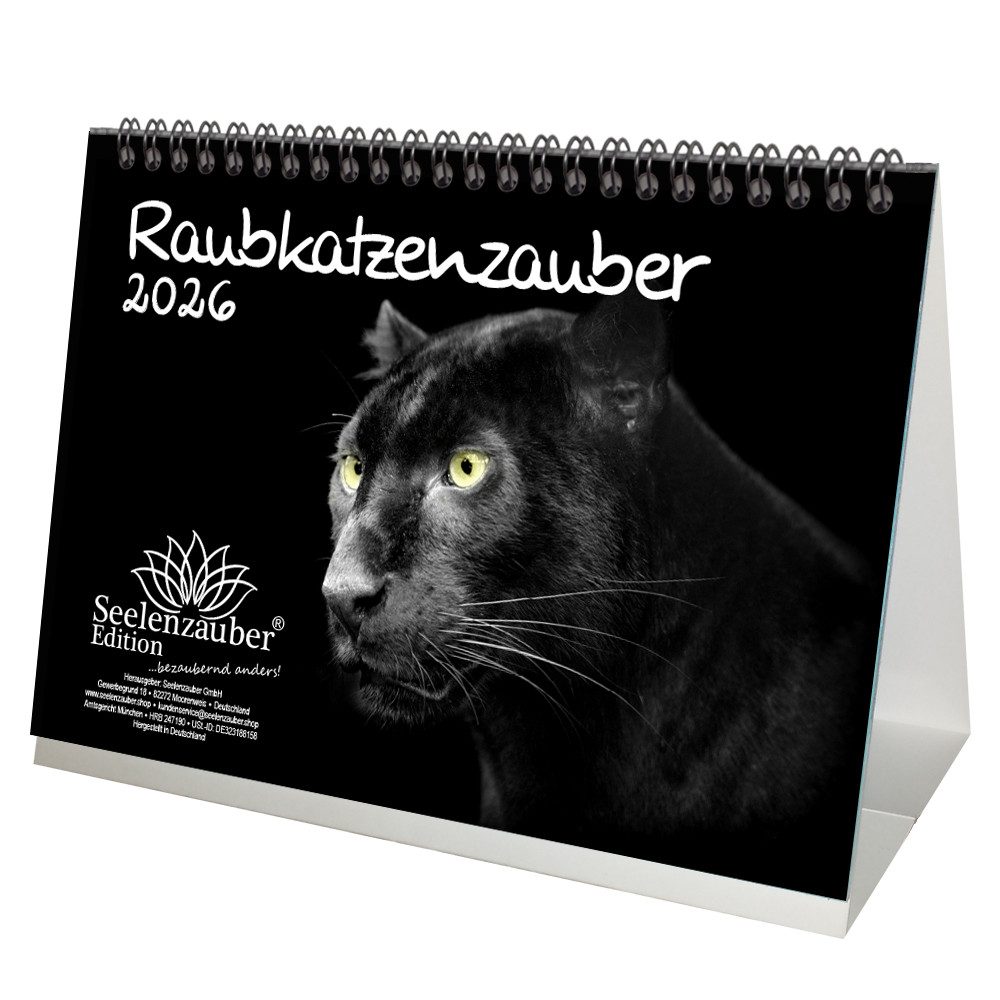 Seelenzauber Tischkalender Raubkatzenzauber DIN A5 Tischkalender für 2026 Raubkatzen