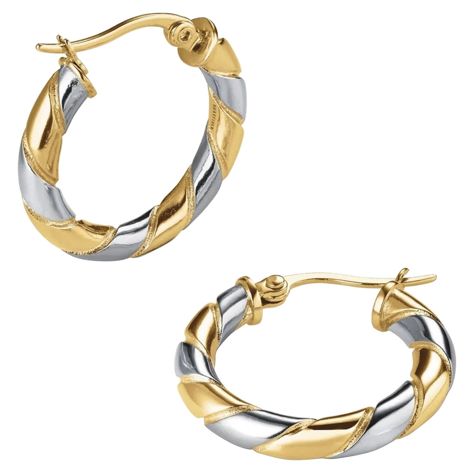 ROSEFIELD Paar Creolen Damen-Creolen Duotone Swirl