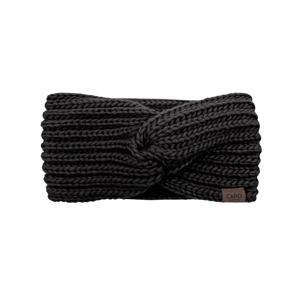 CAPO Stirnband Knotenstirnband, Rippstruktur Made in Germany black