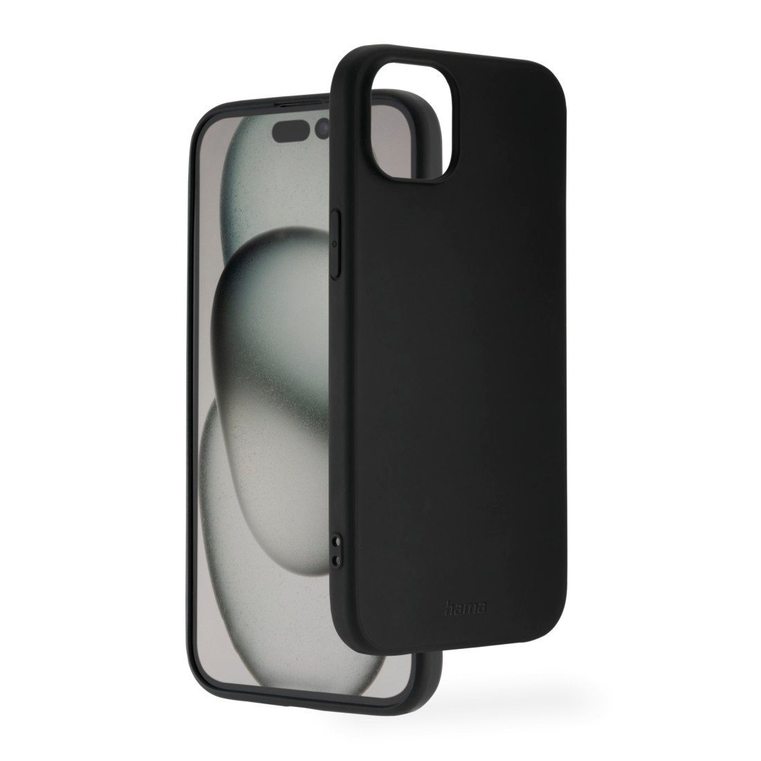 Hama Handyhülle Handyhülle "Fantastic Feel" für Apple iPhone 15, Schwarz, Kratzschutz und bezogene Seitentasten