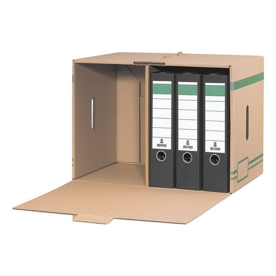 Cartonia Archivcontainer (10 Stück), für bis zu 6 breite Ordner, mit