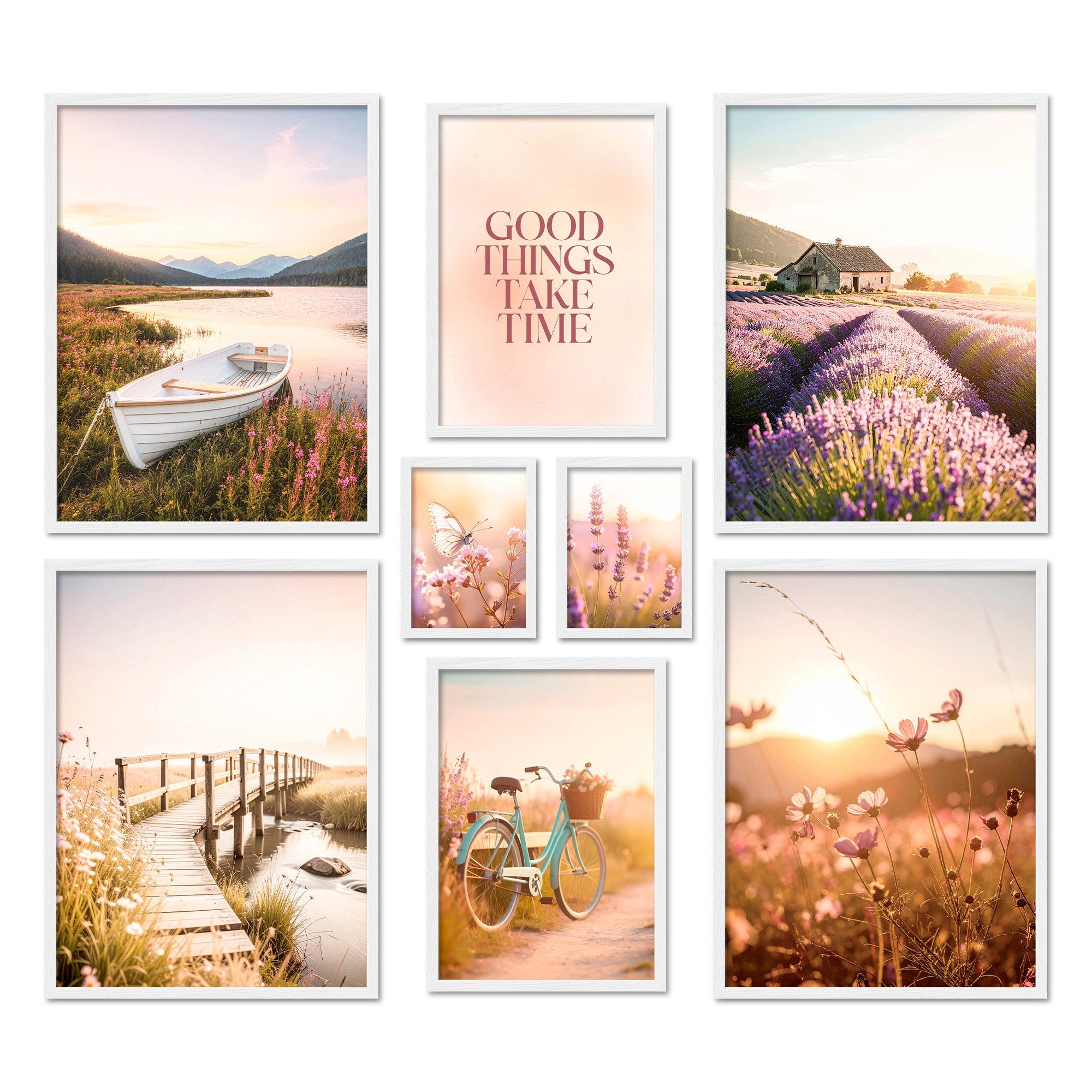 ARTFAVES Bilder-Collage Poster Set Vintage Lake Summer I mehrteilige Bilder günstig online kaufen