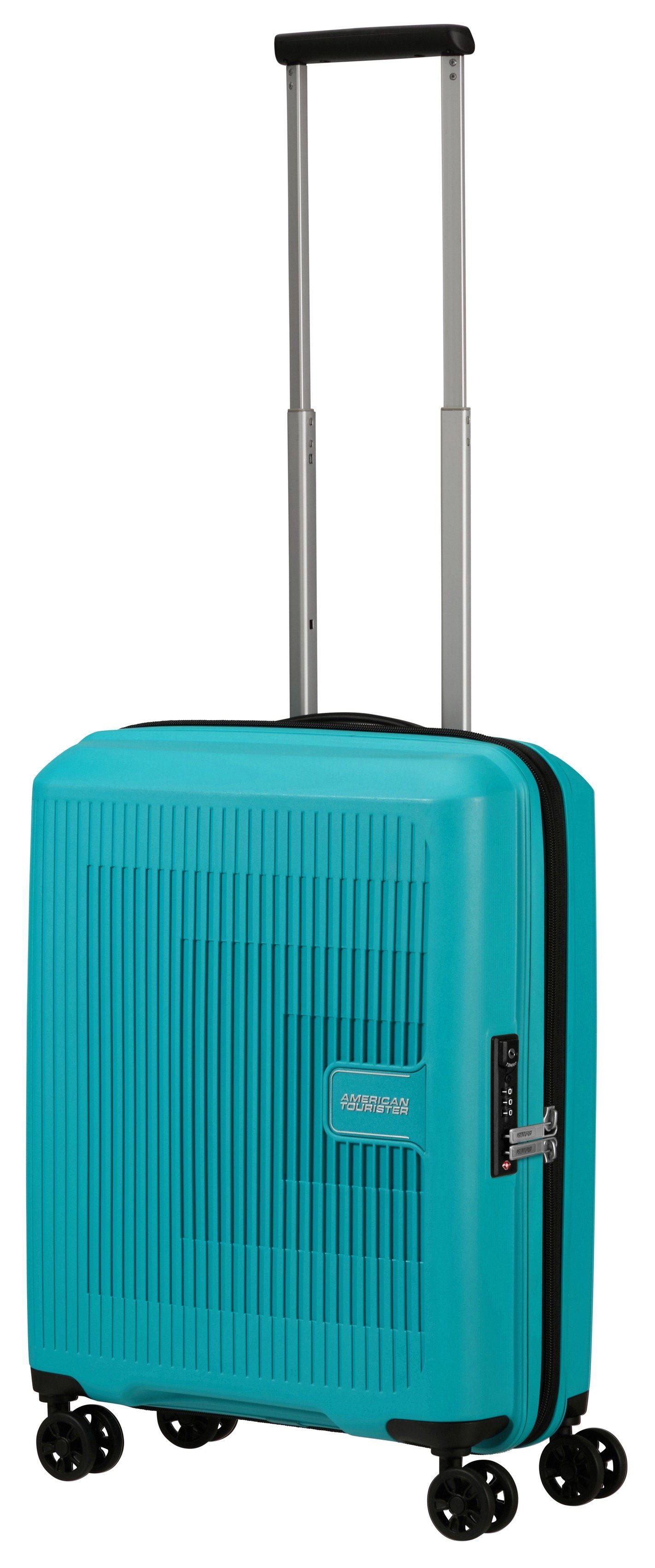 American Tourister® Koffer Spinner turquoise 4 AEROSTEP Rollen 55 exp, tonic
