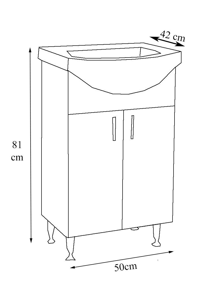 VCM Waschtisch 4tlg Waschplatz Waschtisch Spiegelschrank Lisalo M