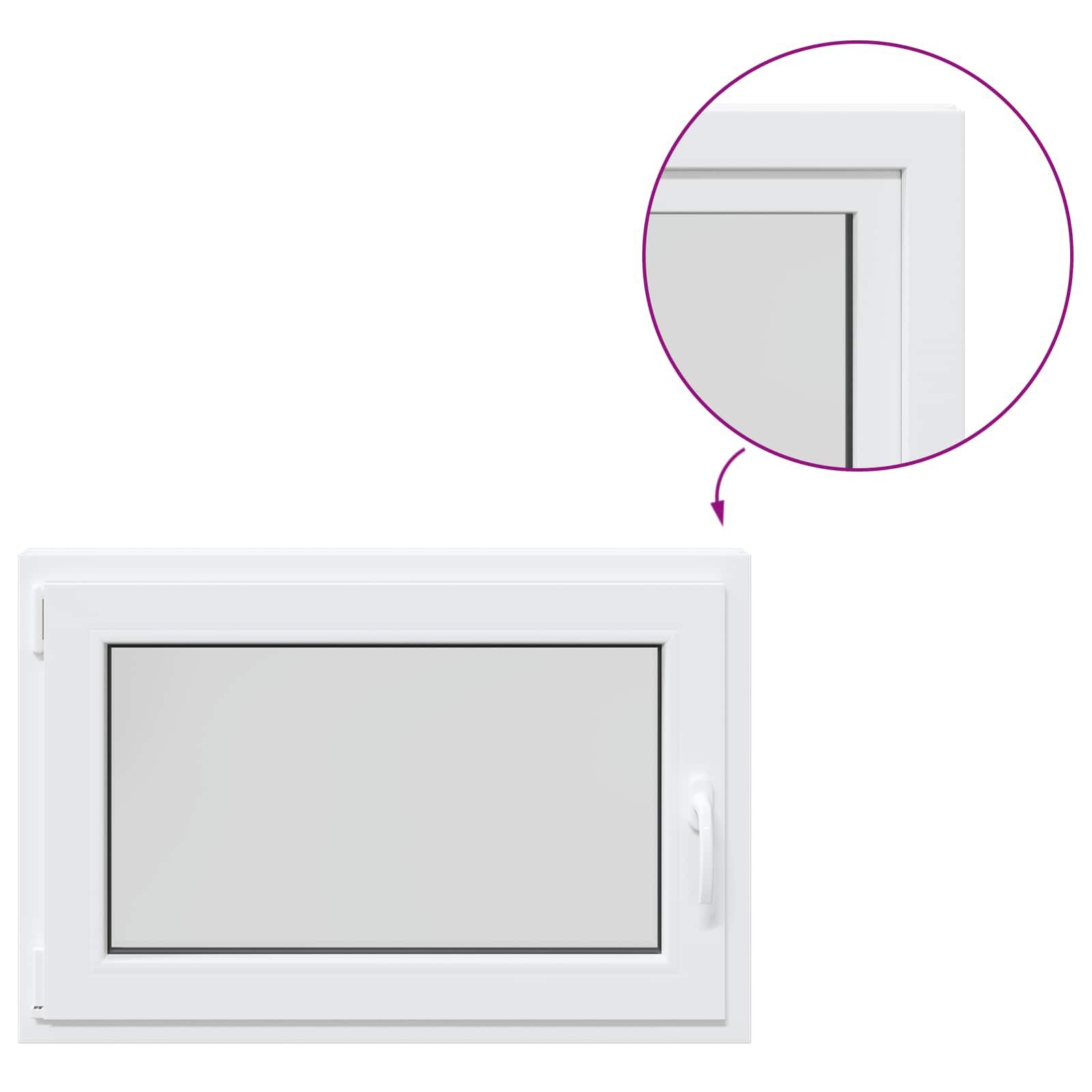 vidaXL Fenster Kellerfenster RISOR 95 x 50 cm PVC und klares Flachglas, (1 St)