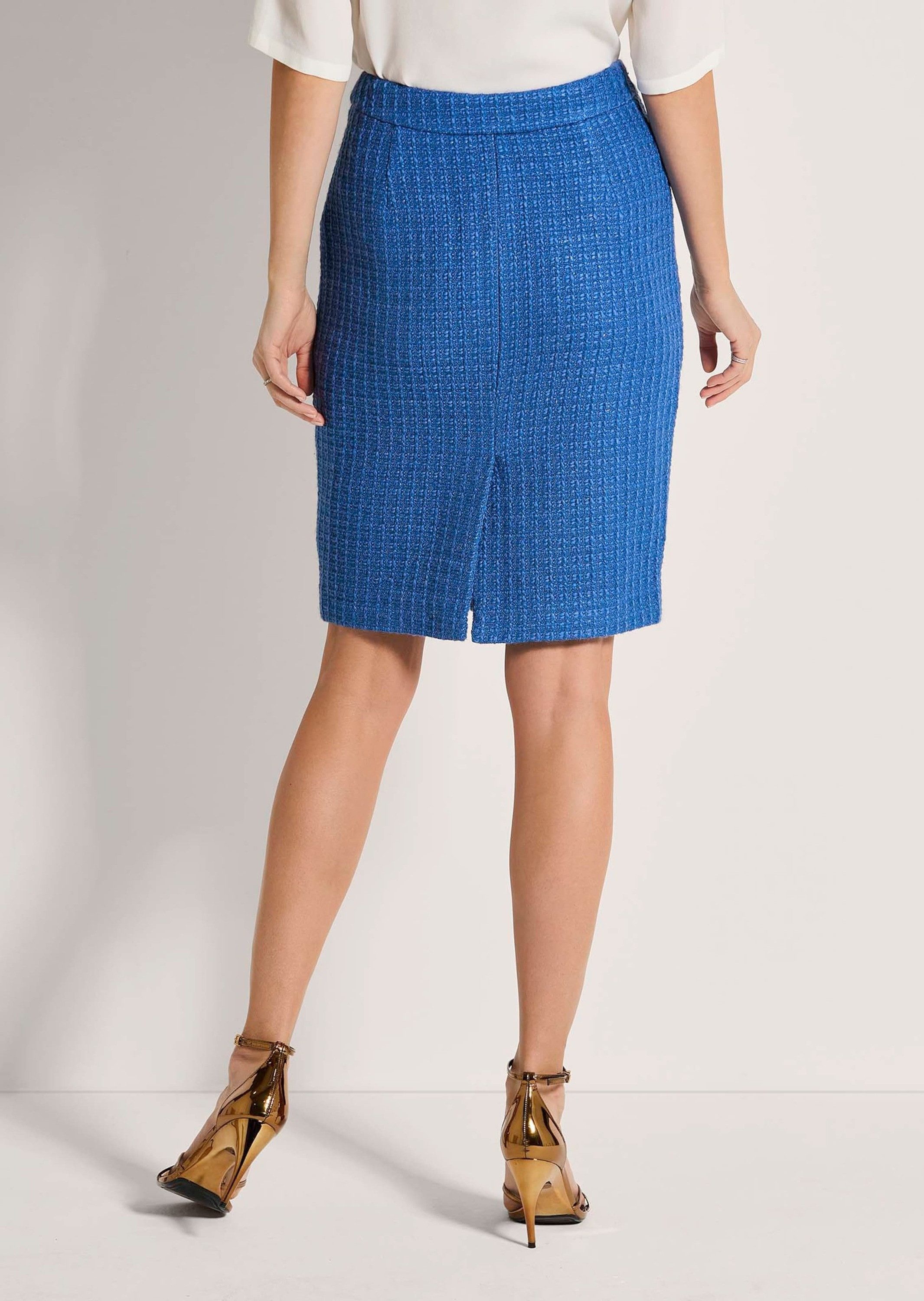 MADELEINE Midirock Schlanker Bleistift-Rock mit Glanz-Akzenten