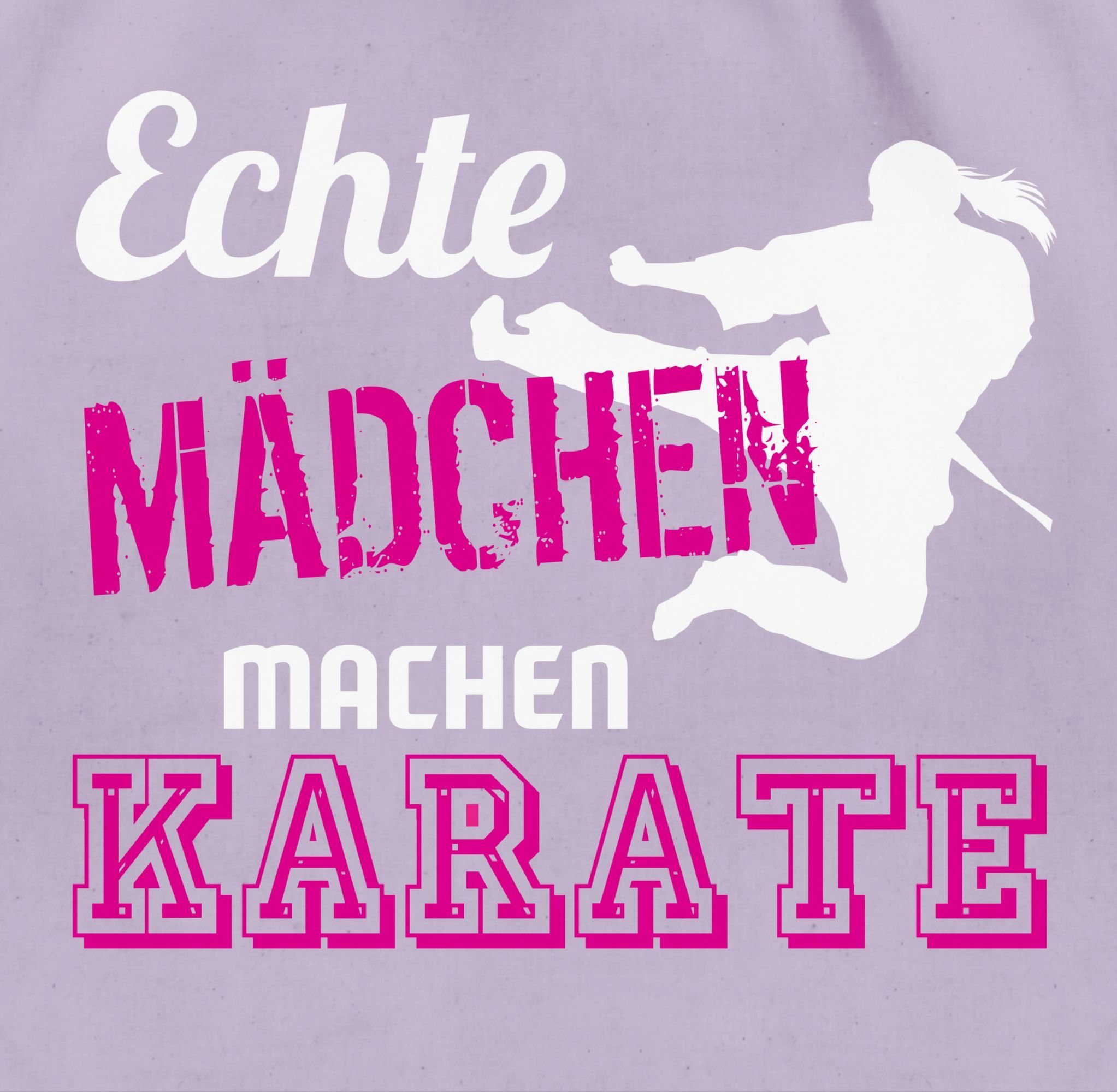 Shirtracer Turnbeutel Echte Mädchen machen Karate, Kampfsport