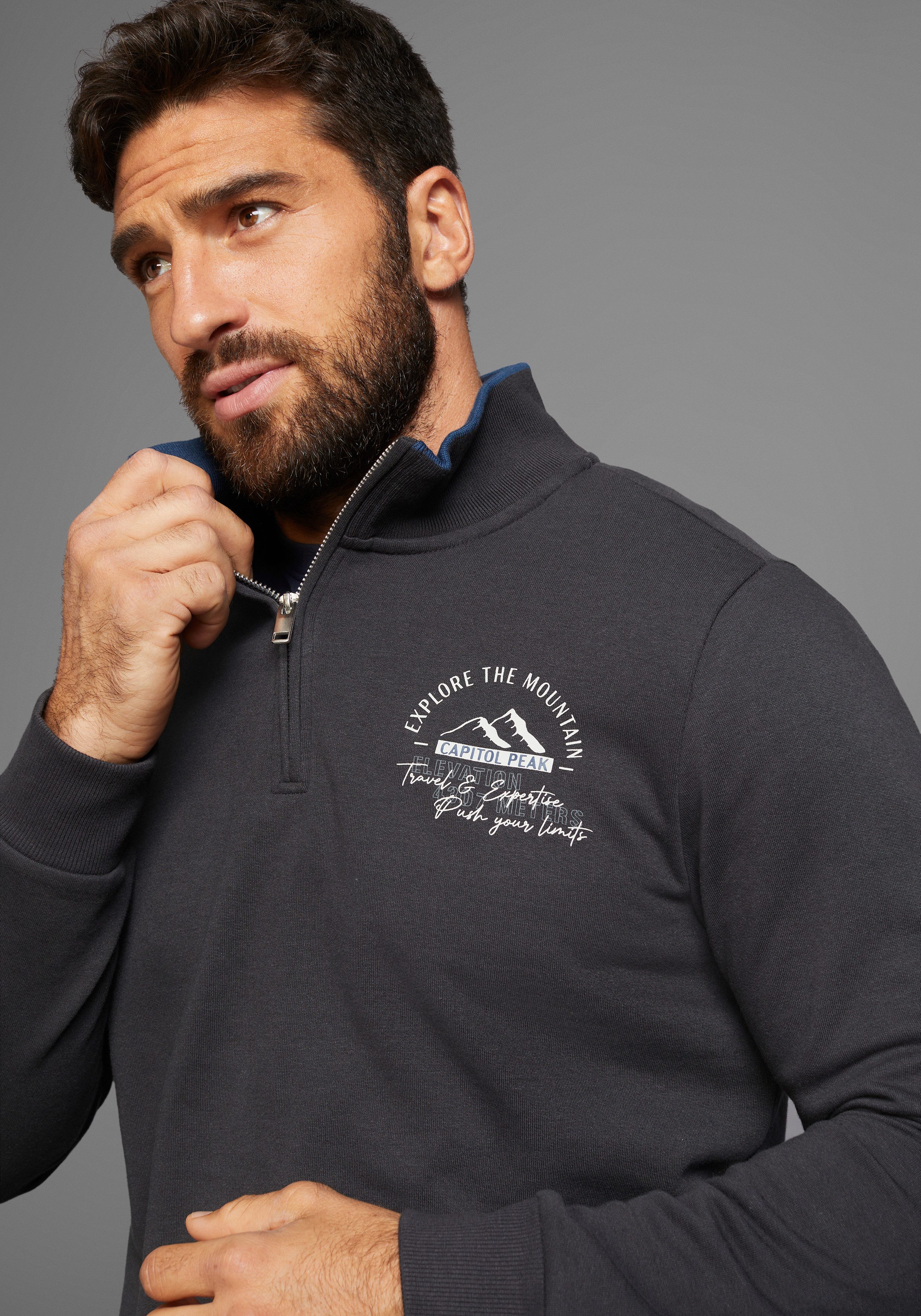 Man's World Sweatshirt mit Kontrastkragen - Neue Farben