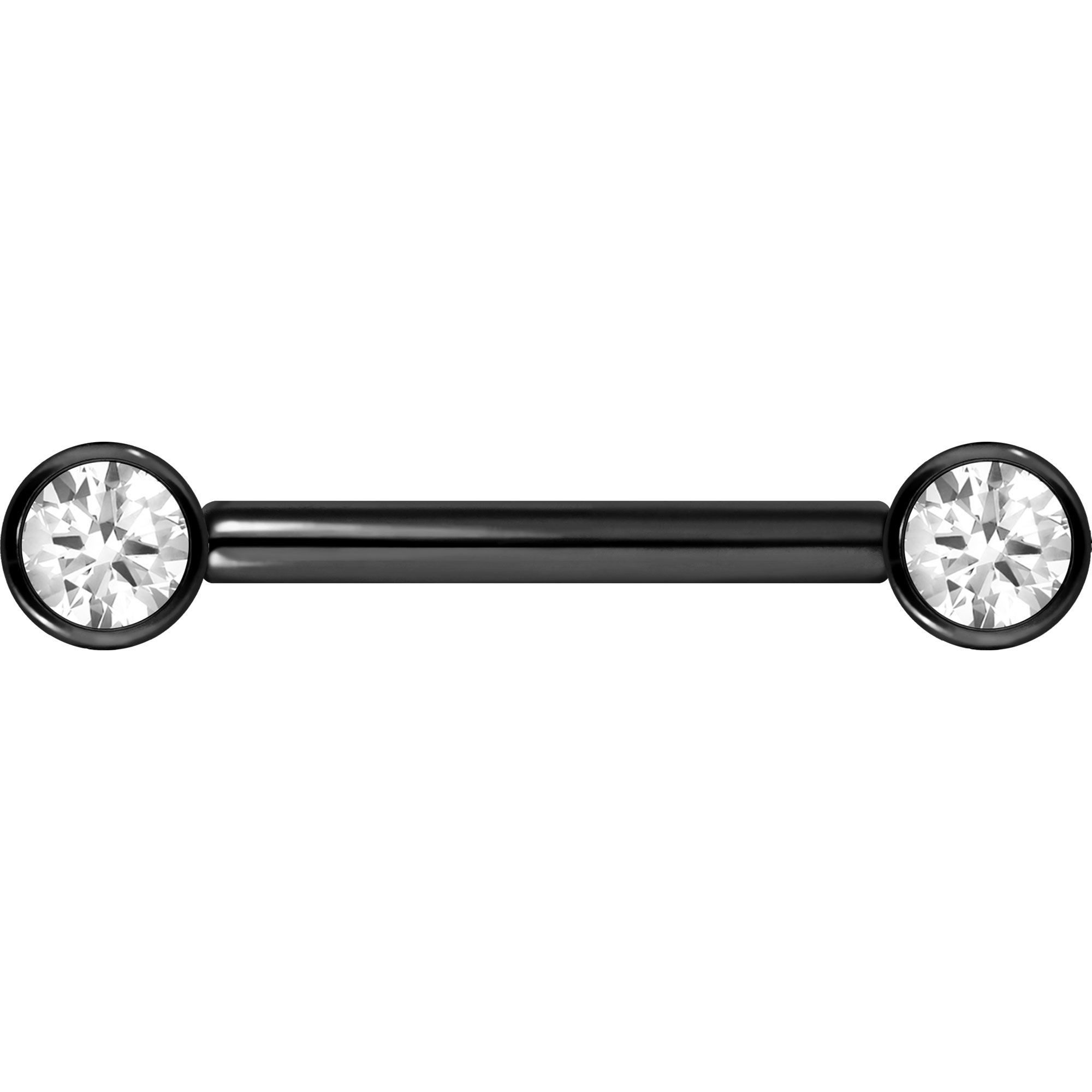 PIERCINGLINE Brustwarzenpiercing Titan Barbell mit Push Fit KRISTALL (Barbells, 1-tlg)