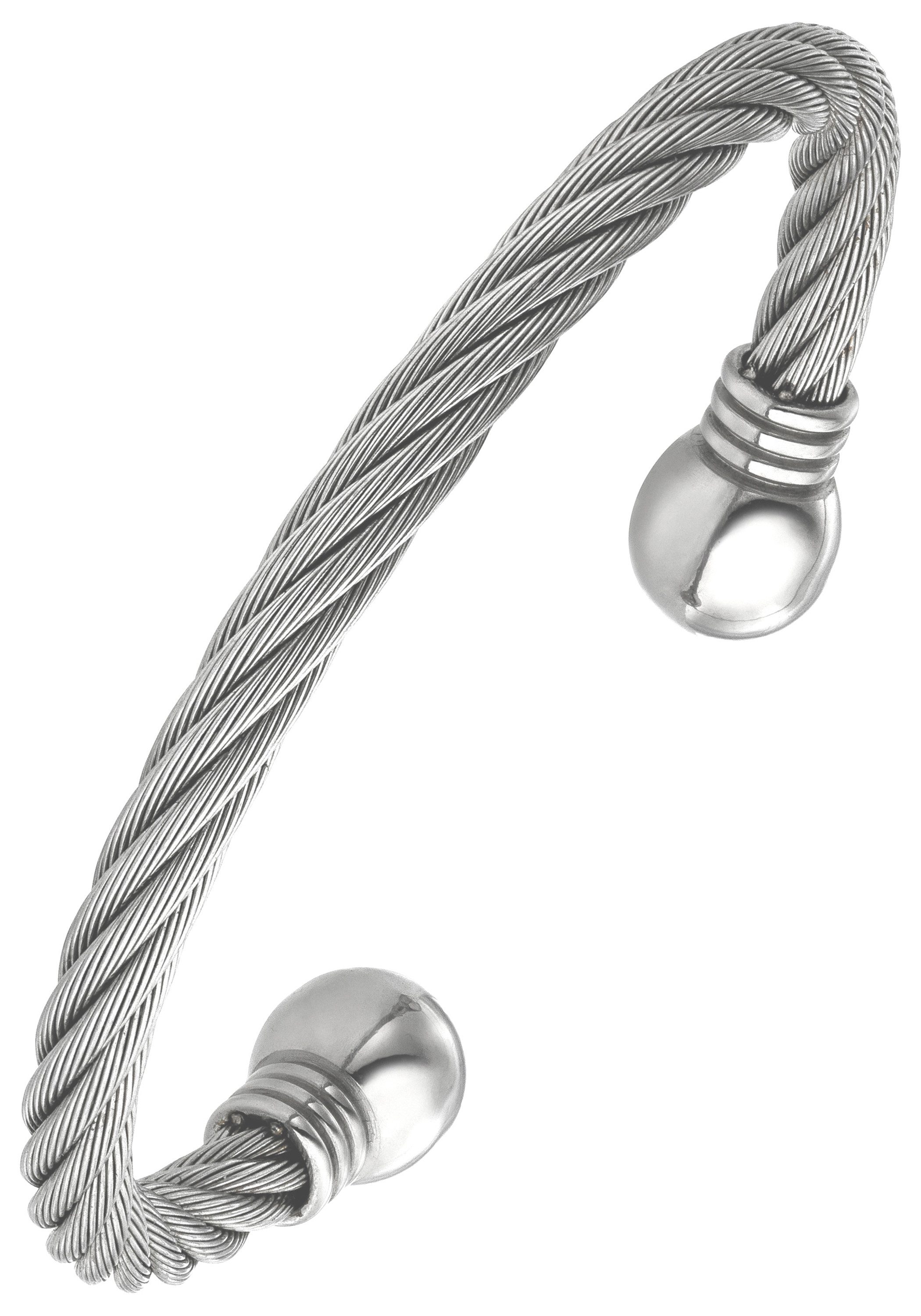 JOBO Armspange offener Armreif, Edelstahl 17 cm