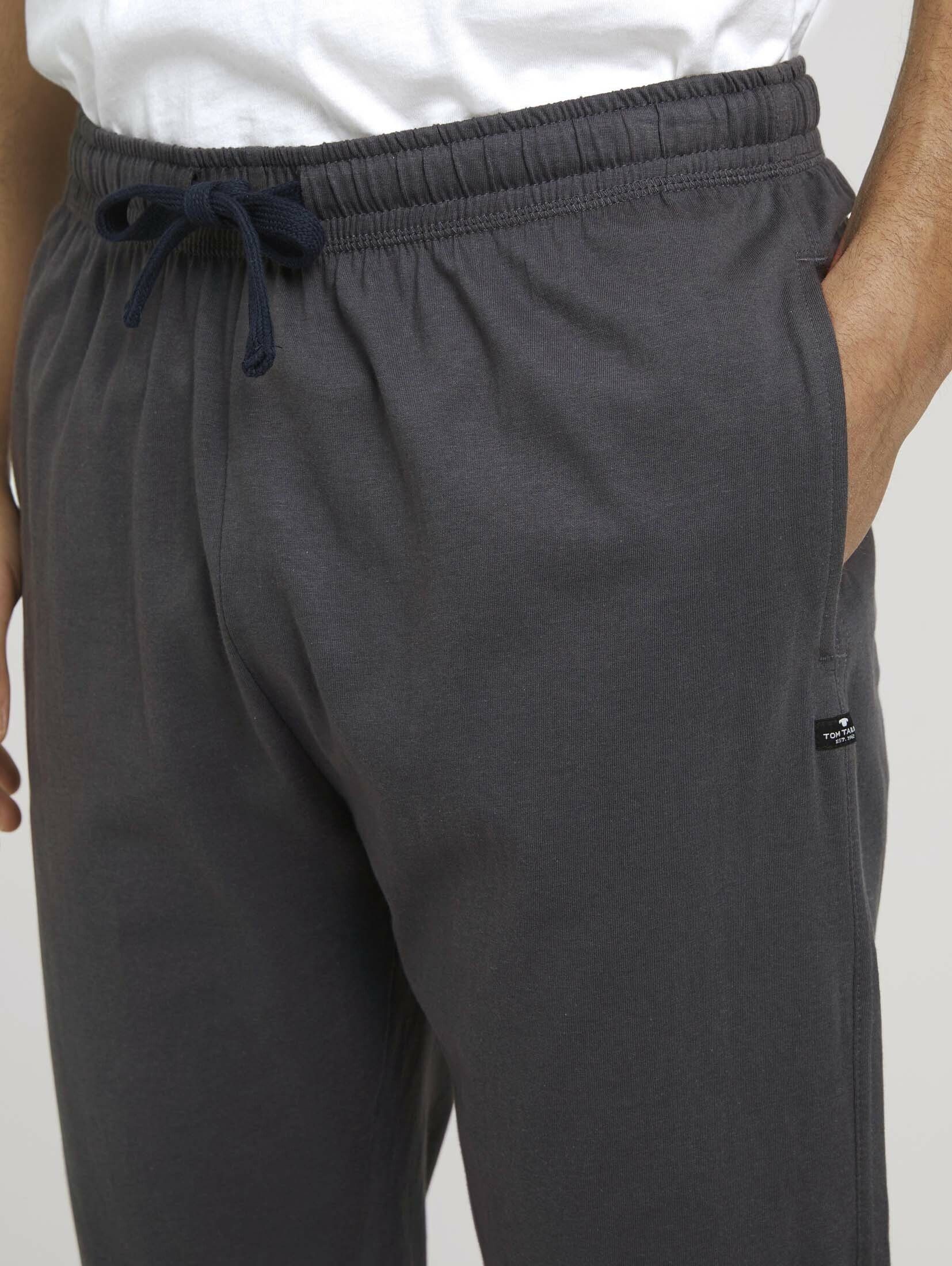 TOM TAILOR grey-dark-solid Schlafhose Pyjama Hose