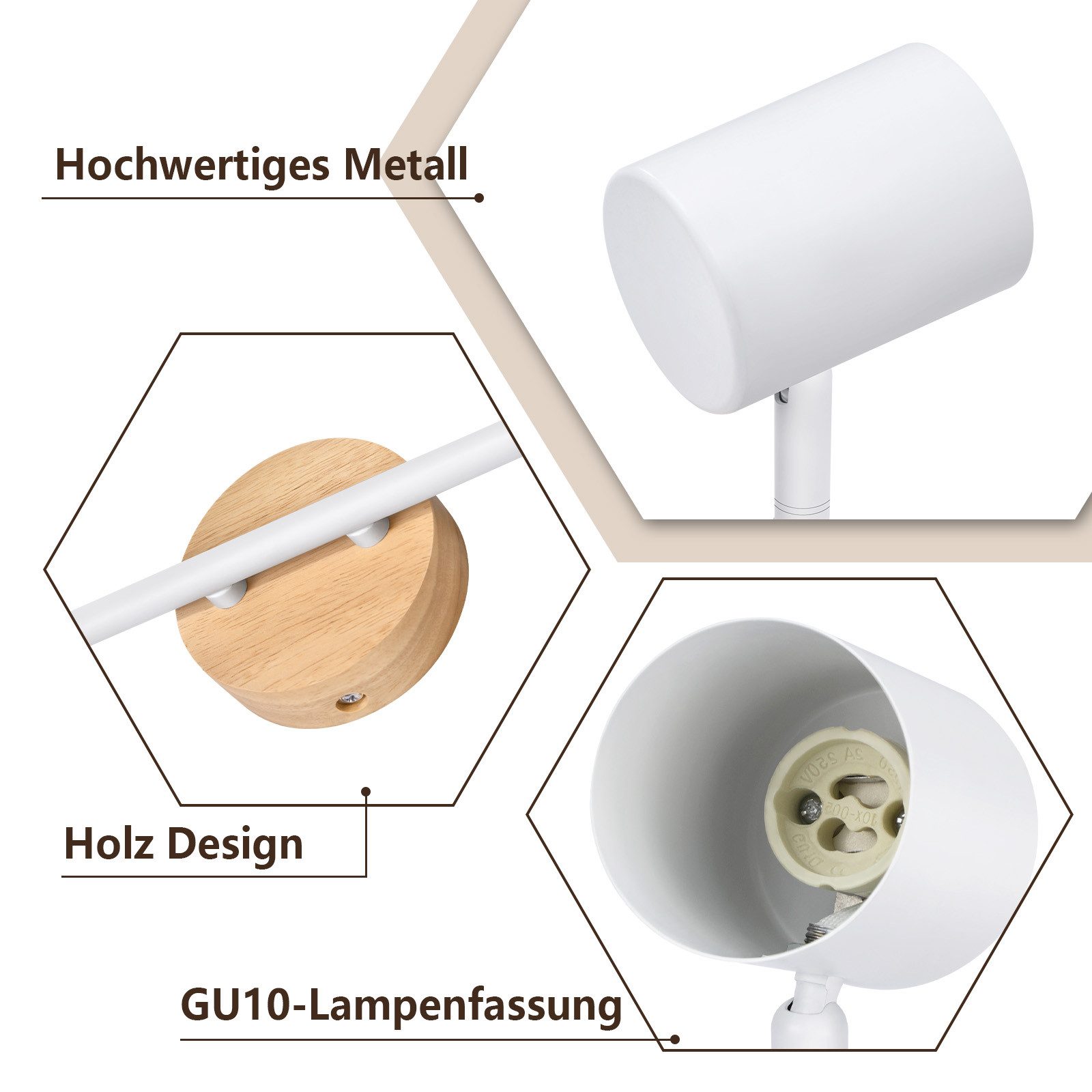 ZMH Deckenstrahler 2 Flammig Modern Schwarz/Weiß günstig online kaufen