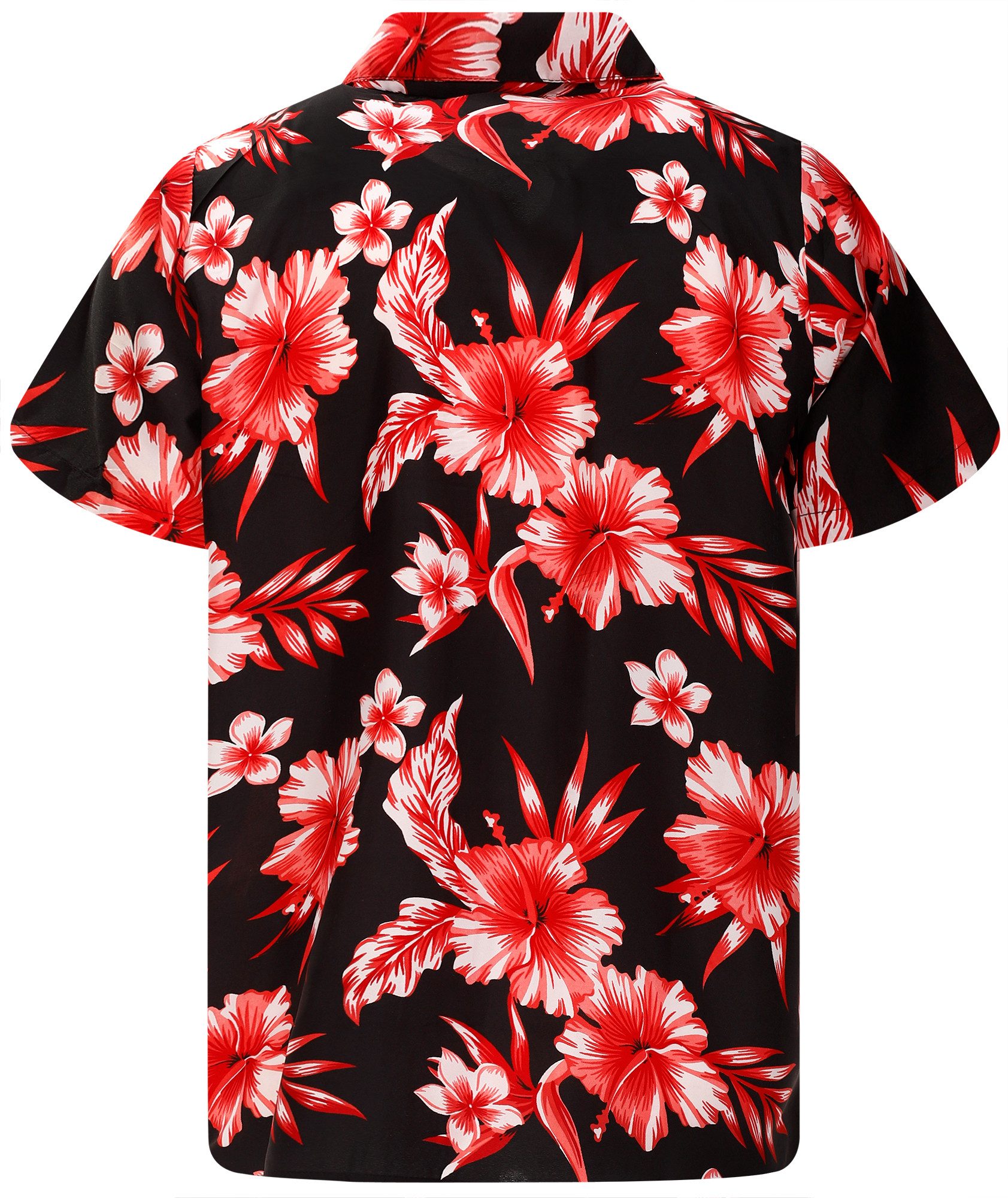 King Kameha Hawaiihemd Mono Flowers Funky Hawaii-Hemd Herren Kurzarm Front-Tasche Unisex