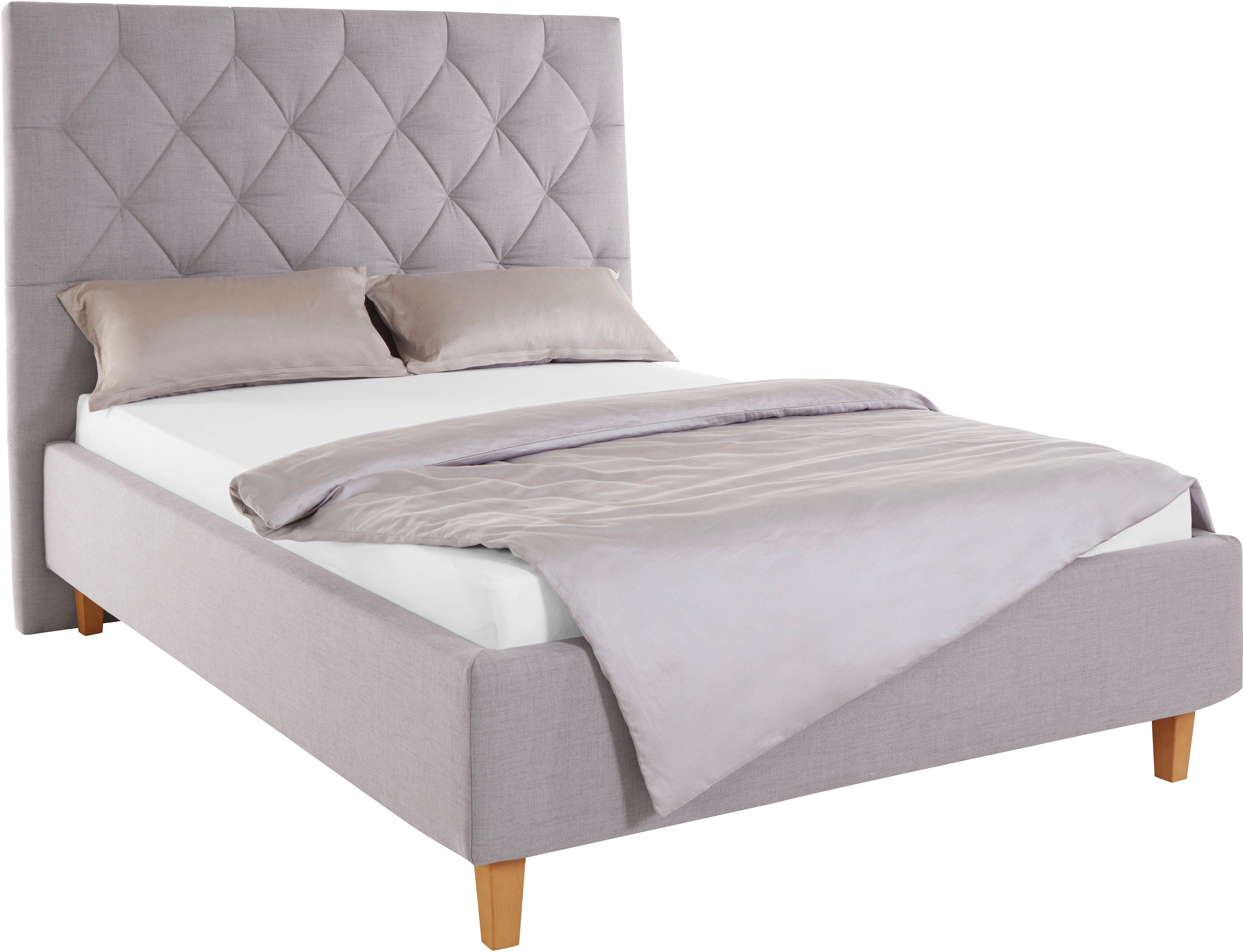 Home affaire Polsterbett Sunley 140, Kreuzsteppung, Kopfteilhöhe 142 cm, ohne oder mit Matratze/Lattenrost