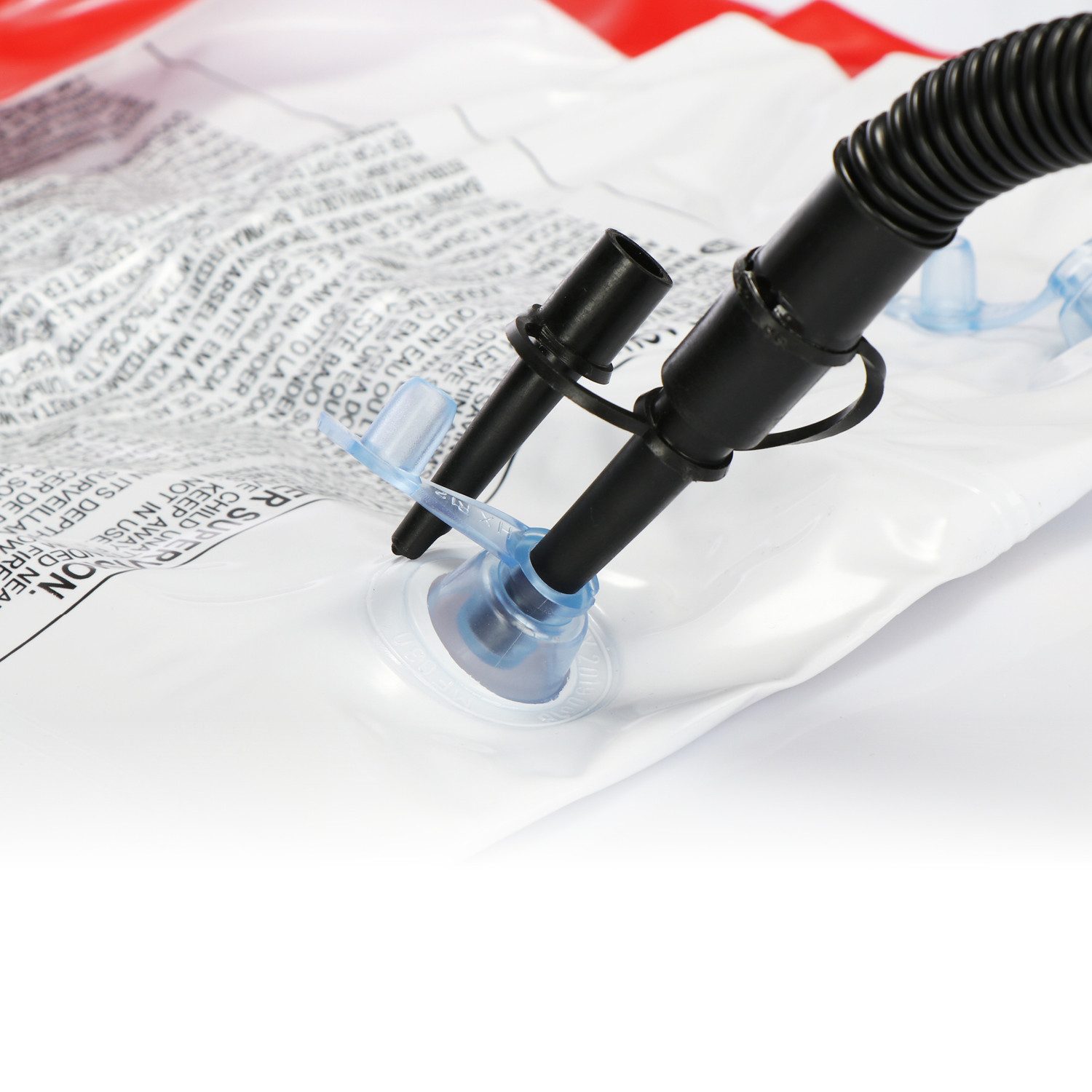 com-four Luftpumpe Fußluftpumpe mit 2 Luft-Düsen, Luftpumpe mit 5 Liter Volumen (1-tlg), zum Aufblasen und Absaugen von Matratzen und Aufblasobjekten – Bild 3 von 5