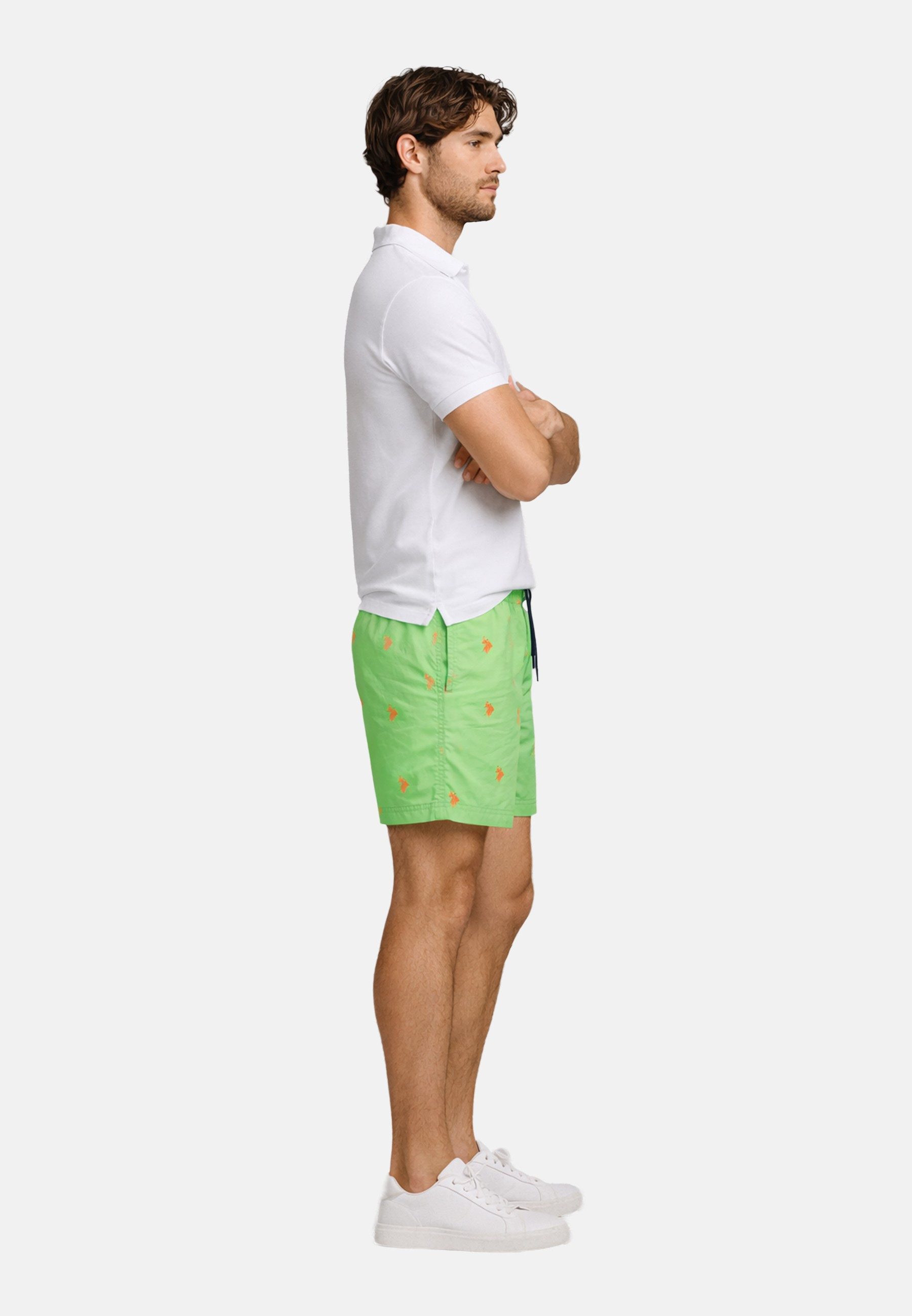 U.S. Polo Assn. Badeshorts Schwimmshorts USMilan – Herren Shorts mit Allover-Logo-Design Allover-Logo-Print, zwei Eingrifftaschen, verstellbare Bindekordel