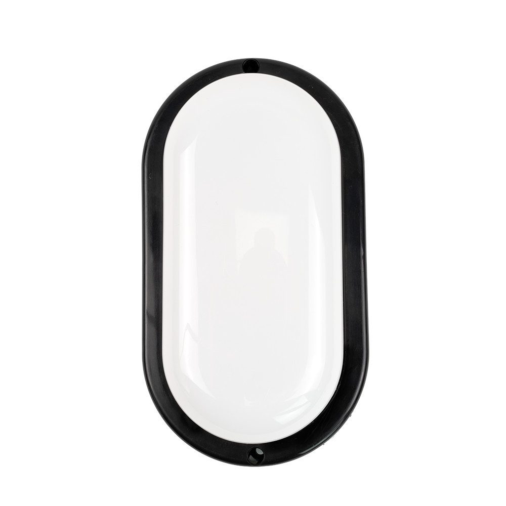 LUXULA LED Wandleuchte Kellerleuchte Oval, LED fest integriert, CCT 3000K-6500K Warm- Kaltweiß, 12W Garagenleuchte Schwarz