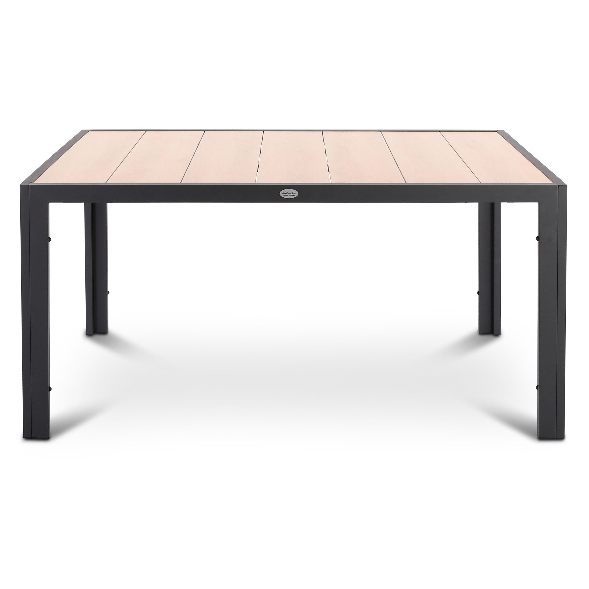 SenS-Line Gartentisch Esstisch Keramik Holzoptik mit Alugestell 147 × 95 cm, Pronto, pflegeleicht, wetterfest