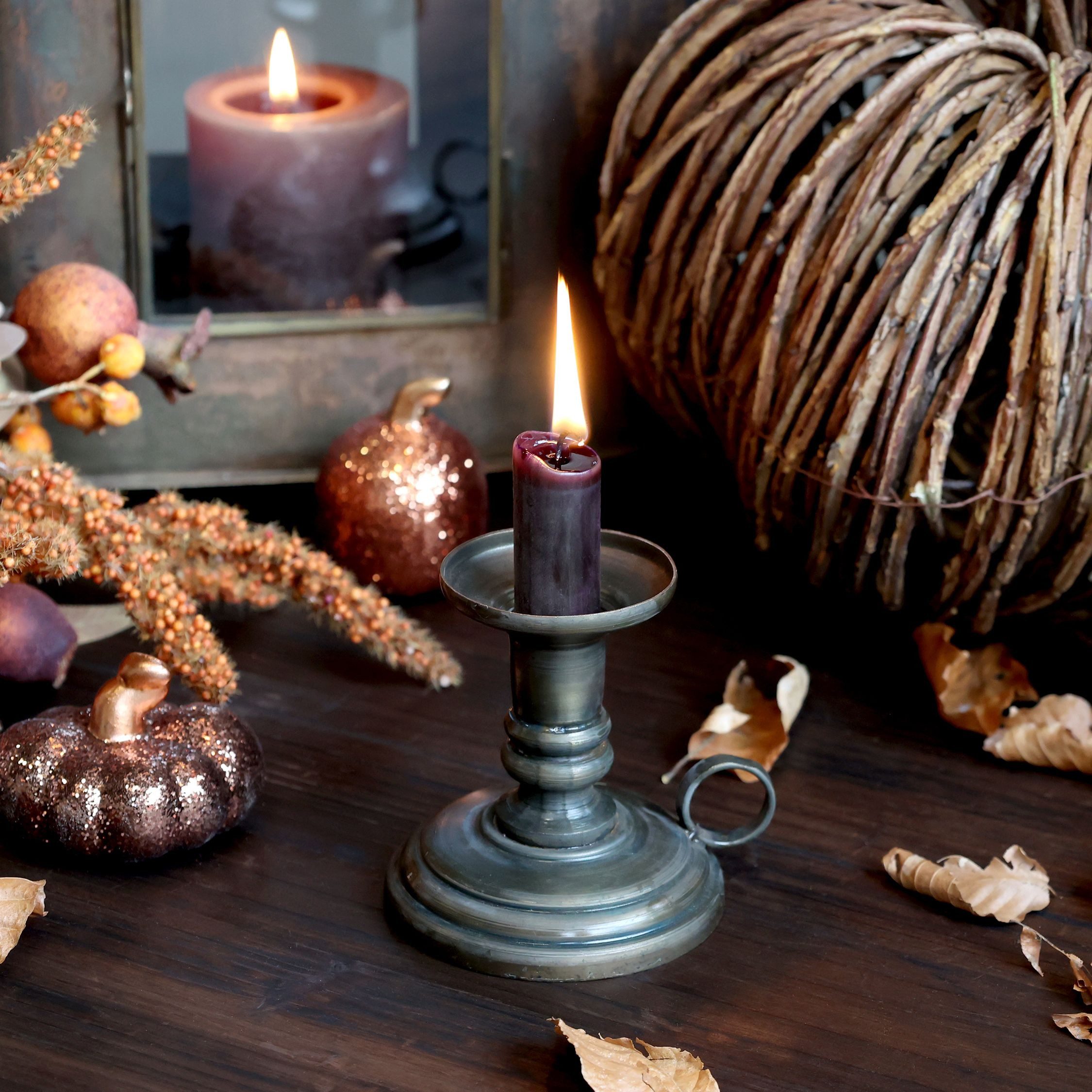 Chic Antique Kerzenhalter Kammerleuchter H9,5/D8,5 cm antique messing (1 St günstig online kaufen