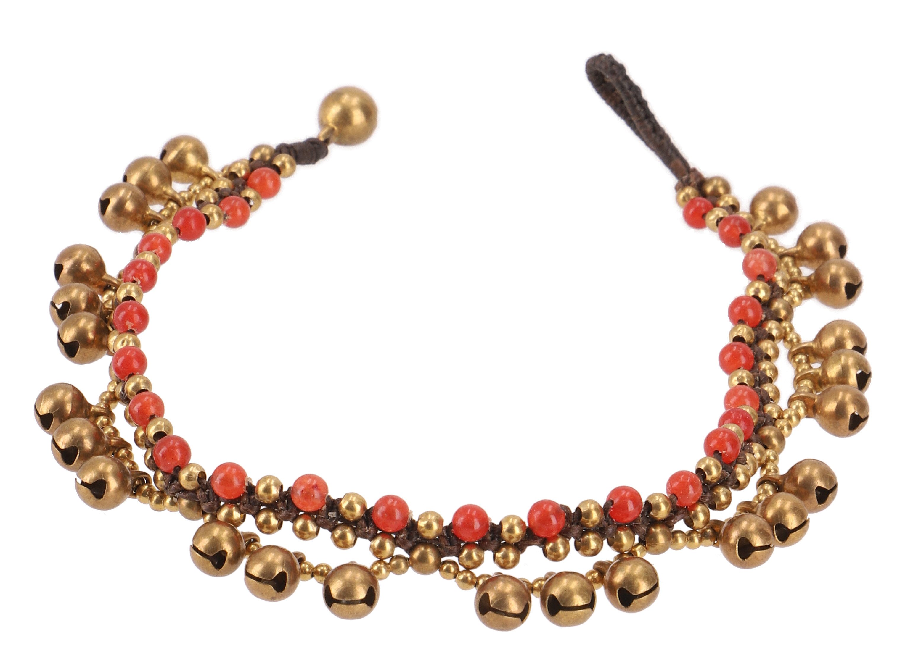 Guru-Shop Fußkette Fußkette Makramee mit Glöckchen, günstig online kaufen