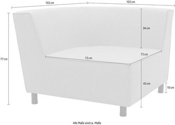DOMO collection Sofa-Eckelement Sonna, individuell zusammenstellbar, Einzelelemente für Terrasse, Garten und Balkon, speziell für Outdoor