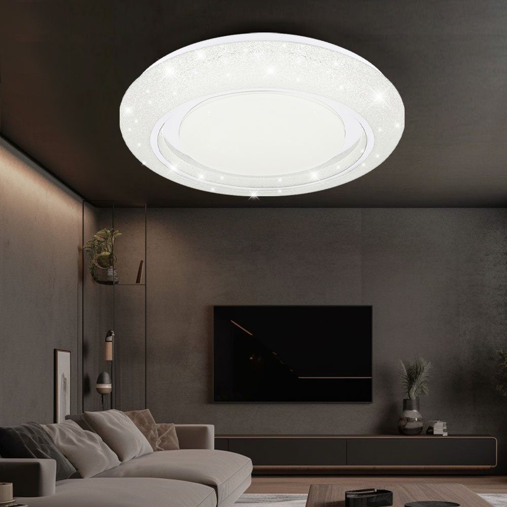 Wohnzimmerleuchte dimmbar Fernbedienung LED Deckenlampe etc-shop LED-Leuchte, Smarte Smart CCT