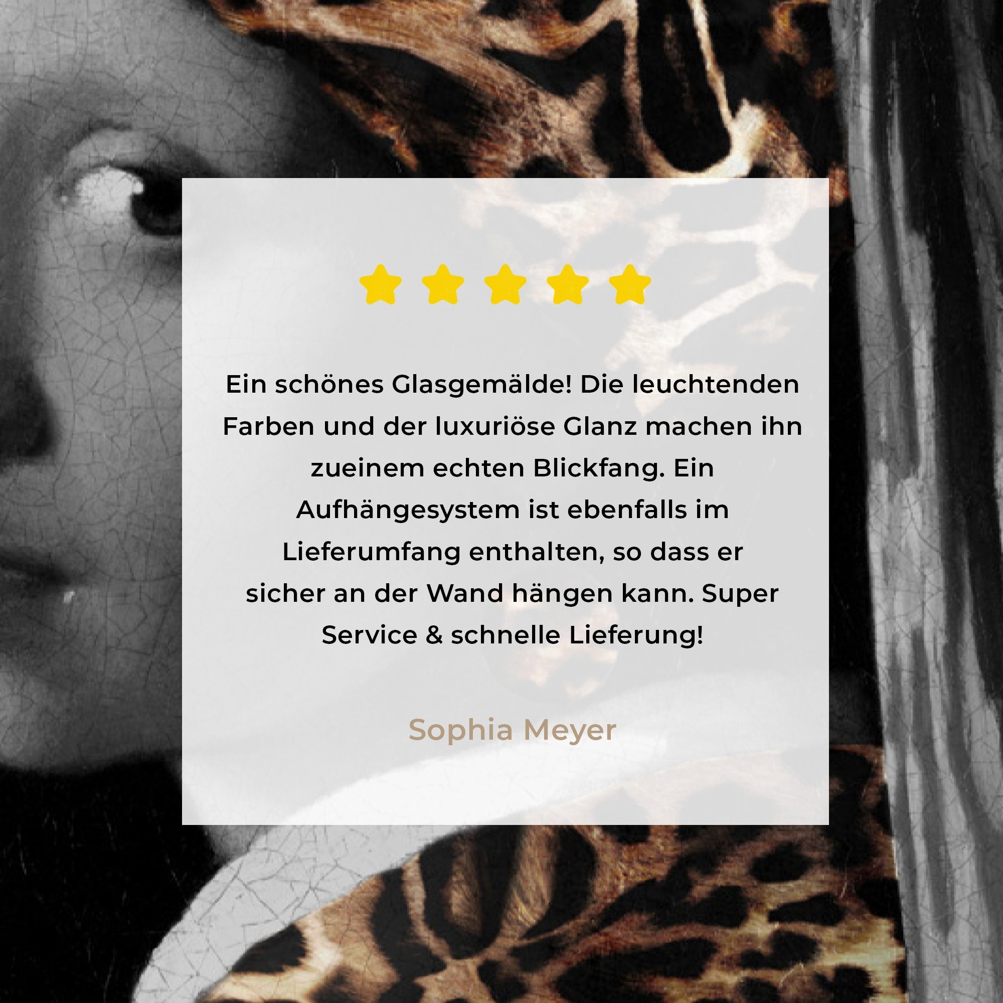 - auf mit Wandbild (1 Wanddekoration Pantherdruck, Glas Mädchen MuchoWow Glasbilder Glas St), - Johannes Acrylglasbild - Foto Vermeer auf - Das dem Perlenohrring - Bilder