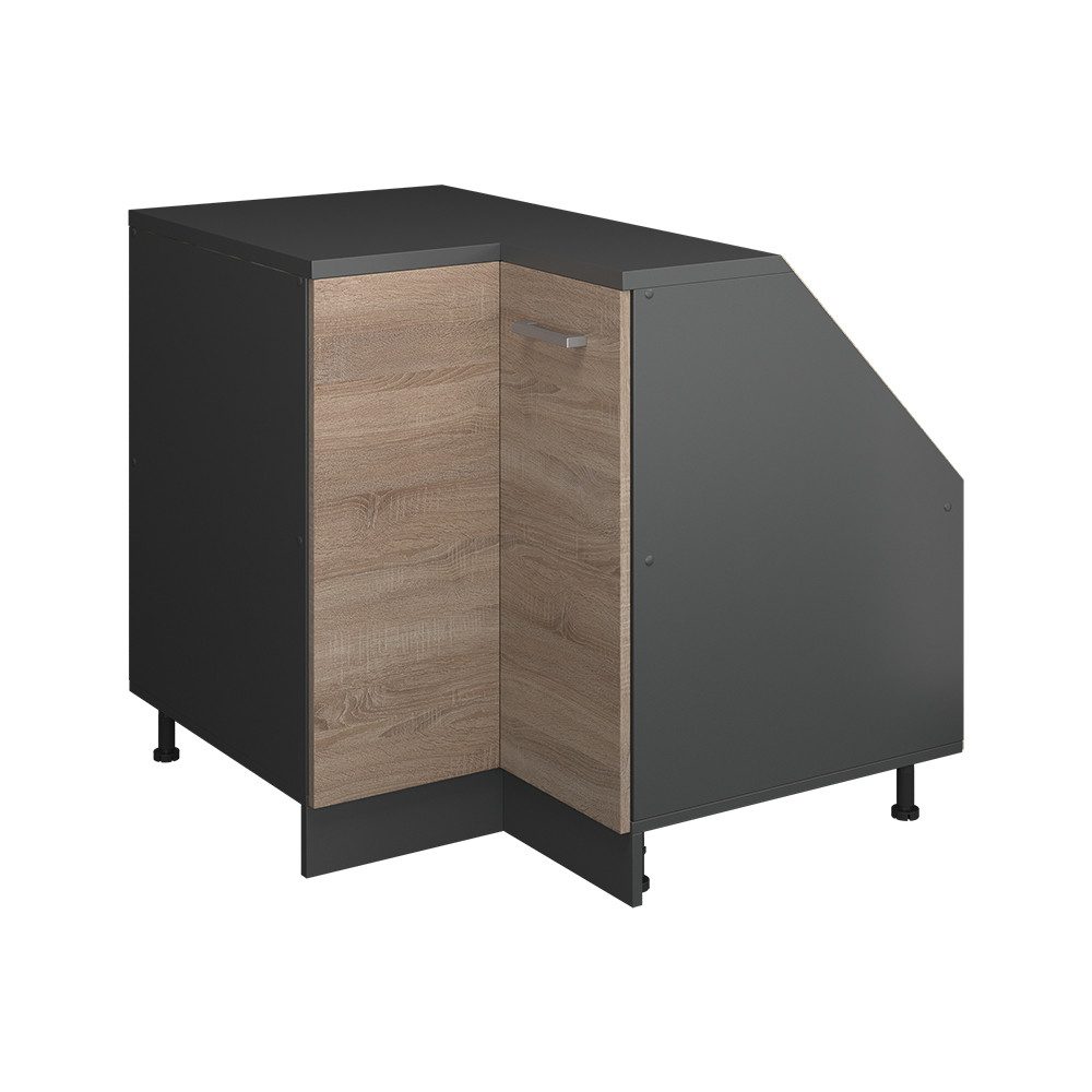 Vicco Unterschrank R-Line, Sonoma/Anthrazit, 75.6 cm mit 1 Tür, Schrankkorpus 60 cm T... (1-St)