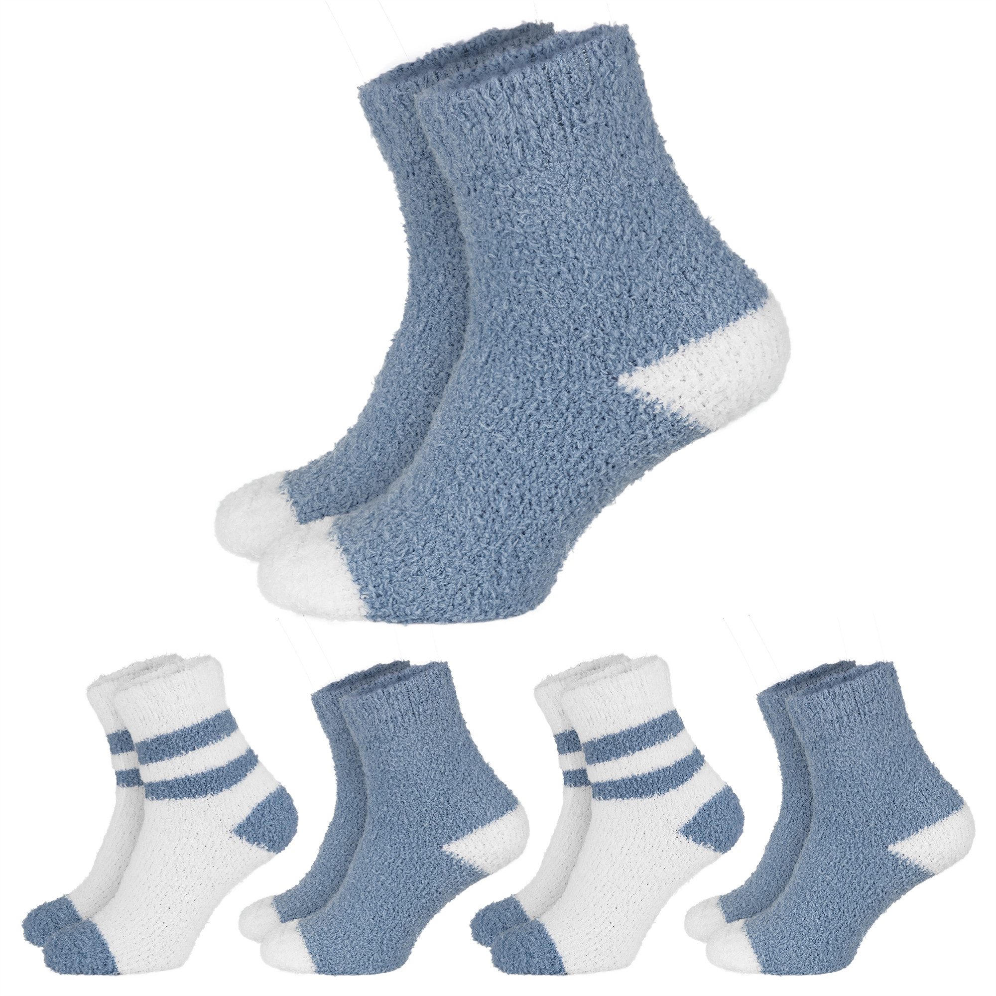 Black Snake Kuschelsocken weiche Flausch-Haussocken mit Komfortbund für gemütliche Winterabende (Socken-Set, 4-Paar, ideal als Geschenk für die kalte Jahreszeit) als Haus-, Bett- oder Wellnesssocke wärmend und pflegeleicht für Damen