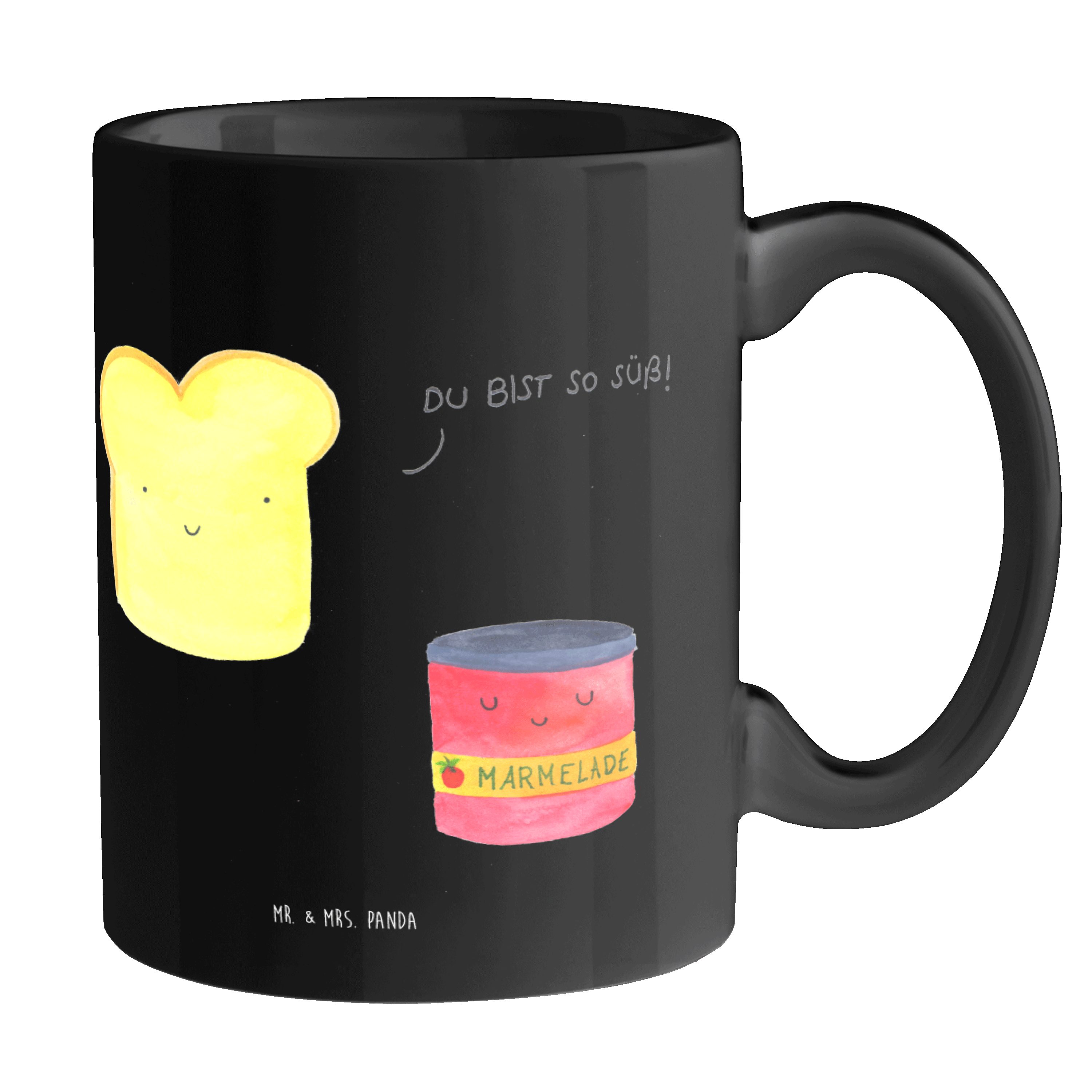 Mr. & Mrs. Panda Tasse »Toast & Marmelade Schwarz Geschenk, Büro
