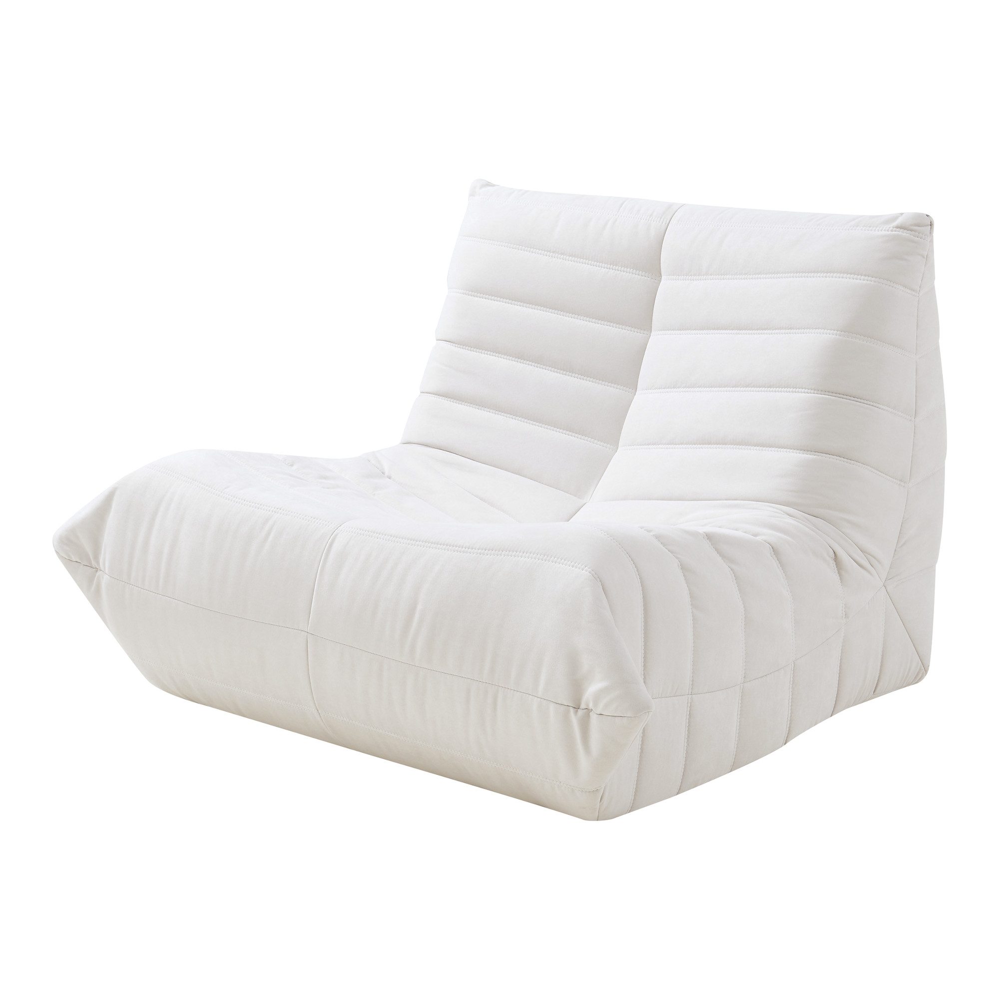 en.casa Sitzsack, »Kodsø« Bodensessel mit Rückenlehne 75 x 90 x 100 cm Mikrofaser Beige