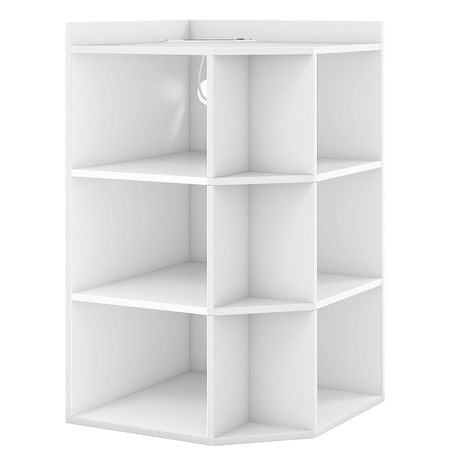 KOMFOTTEU Bücherregal, 3-stöckiges Eck-Bücherregal mit 9 Fächern günstig online kaufen