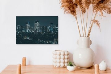 OneMillionCanvasses® Leinwandbild Die schöne Skyline von Tokio in Japan bei Nacht, (1 St), Wandbild Leinwandbilder, Aufhängefertig, Wanddeko, 30x20 cm