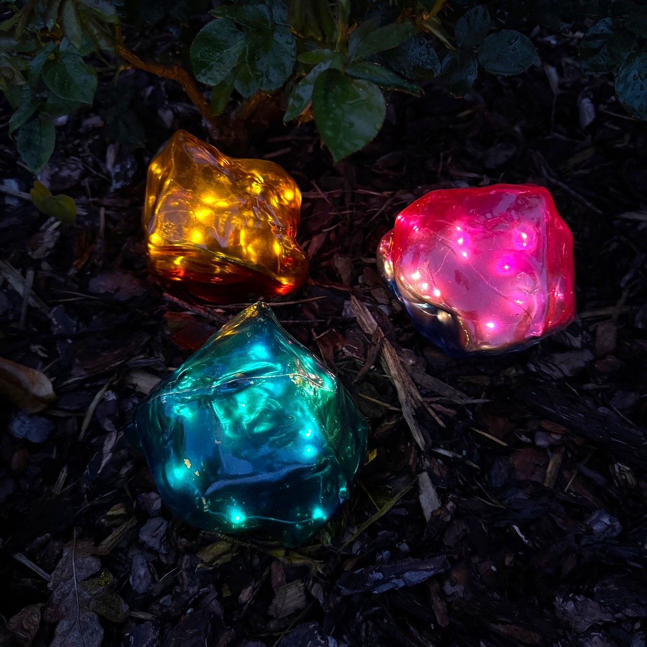 Online-Fuchs LED Solarleuchte 3 Glassteine mit günstig online kaufen