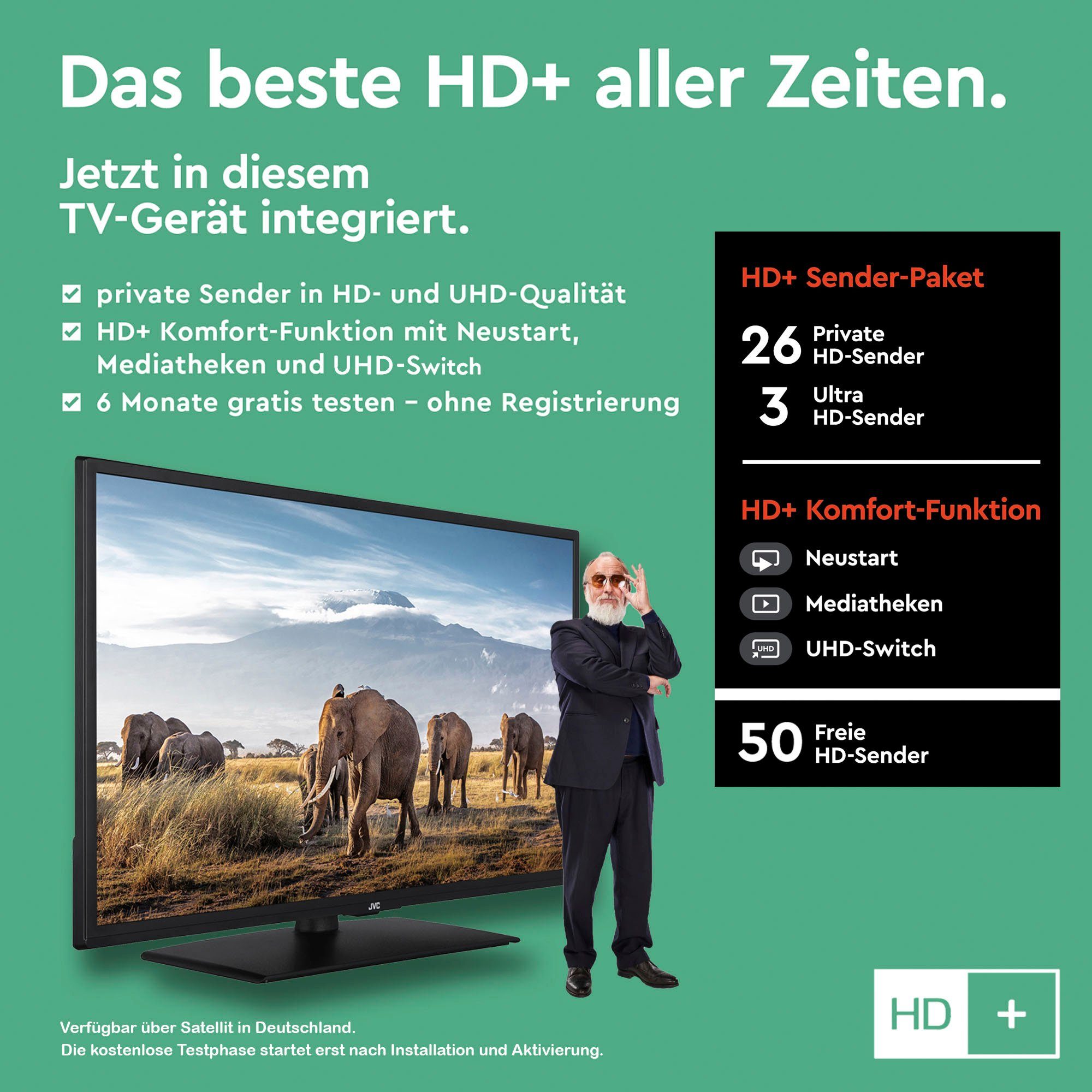 (80 JVC HD LED-Fernseher Zoll, ready, cm/32 LT-32VH5157 Smart-TV)