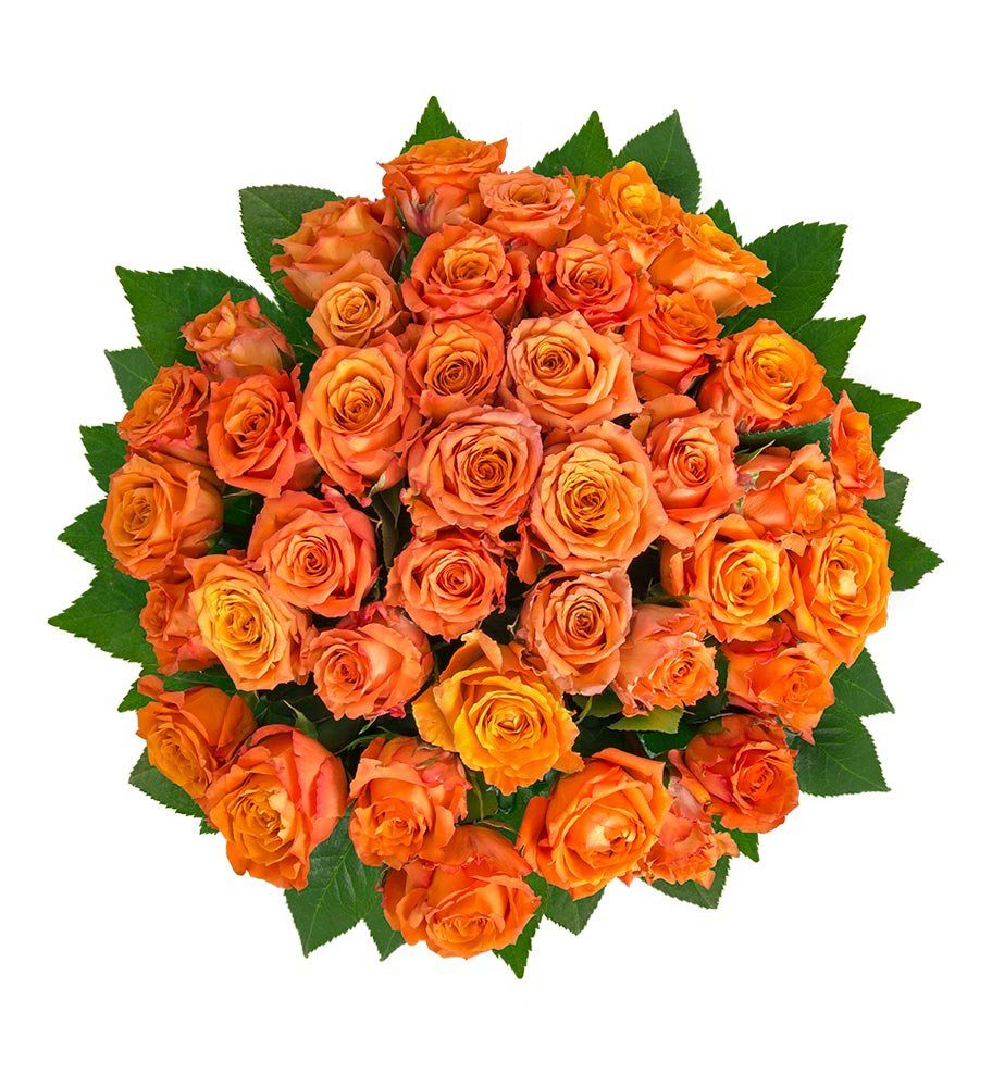 FLOWRFRAME Blumenstrauß, 40 frische, orangene Rosen mit XL ...