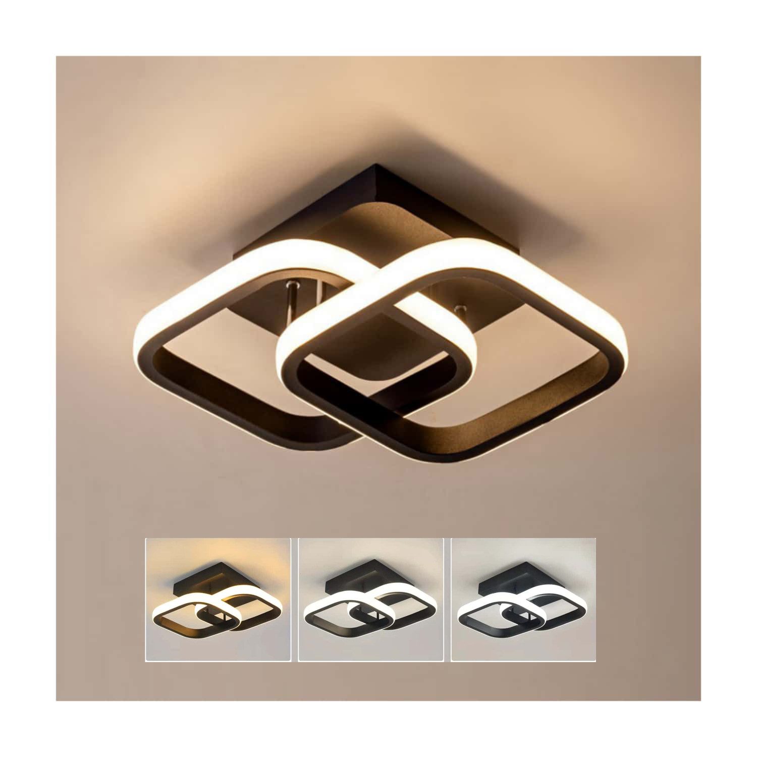 OYLCDI LED Deckenleuchte Deckenlampe Dimmbare Deckenleuchte 3 Farbtemperaturen 22W 3000-6000K, LED fest integriert, Warmweiß Kaltweiß Neutralweiß, Wohnzimmer Flur Küchen Eingang