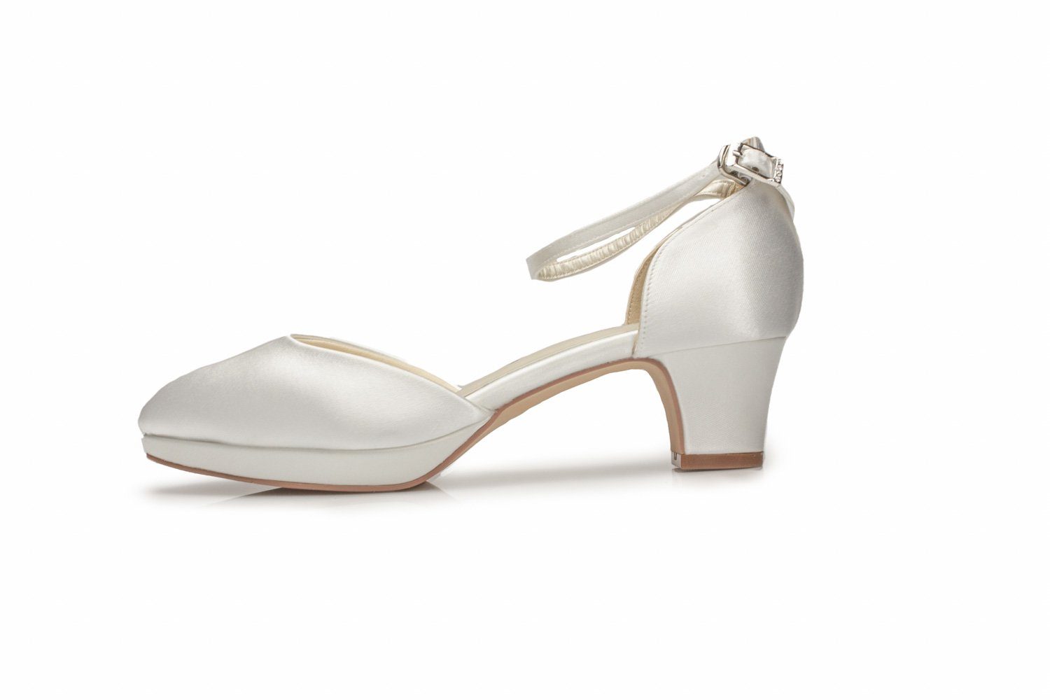 White Lady 899 ivory Satin - einfärbbare Brautschuhe Pumps – Bild 3 von 4