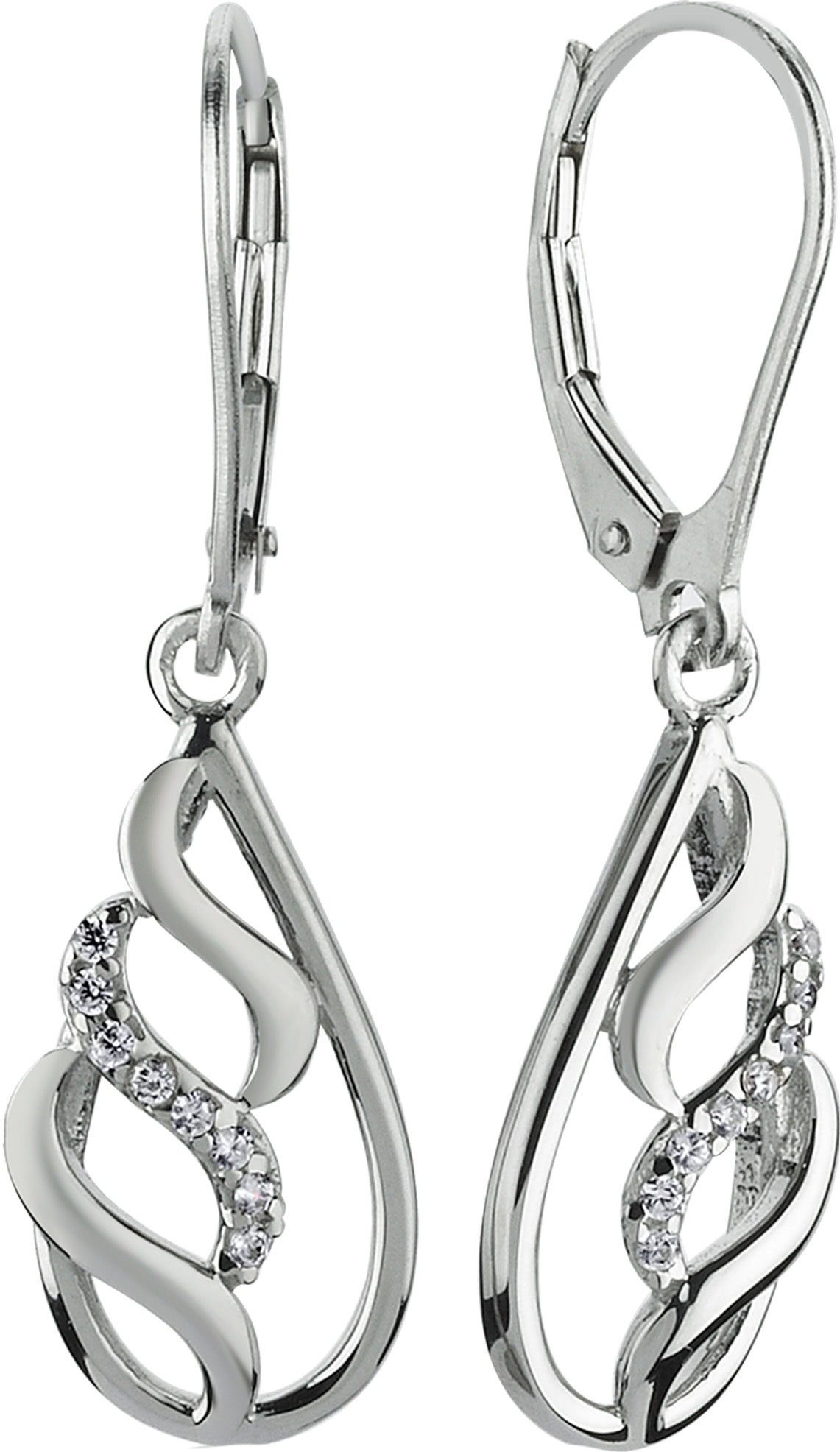Balia Paar Ohrhänger Balia Damen Ohrringe poliert Silber (Ohrhänger), Damen Ohrhänger Geflecht aus 925 Sterling Silber, Farbe: weiß, silber