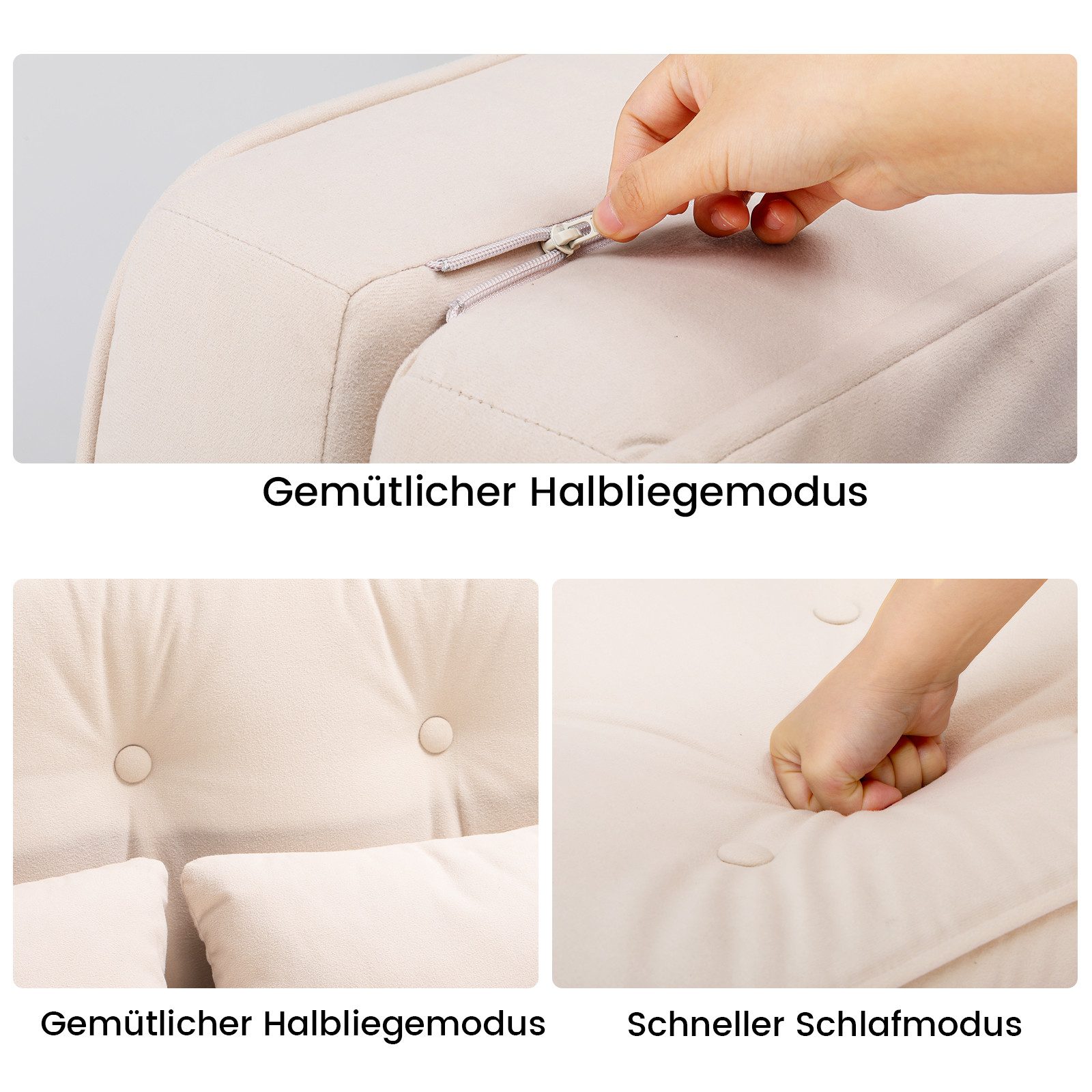 COMHOMA Kindersofa Schlafsofa Bodensofa Klappbar Bodensessel mit Schlaffunktion bettsofa