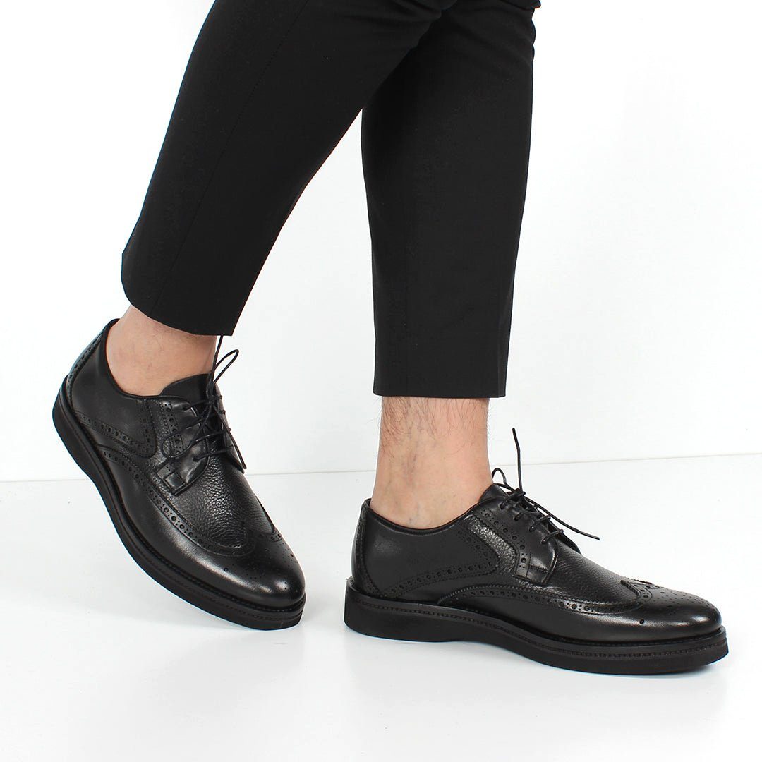 Celal Gültekin Brogue Schnürschuhe Glattleder Plateau Perforierung Business Herren Schnürschuh Glattleder, Brogue-Perforierung, Plateau-EVA-Sohle, Schwarz, 39 – Bild 2 von 5