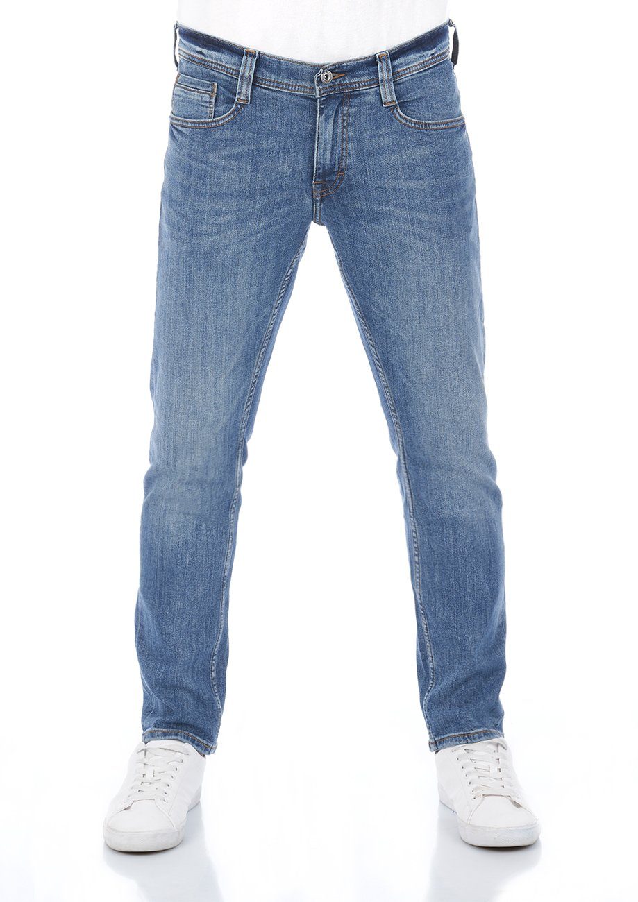 MUSTANG Tapered-fit-Jeans Herren Jeanshose Oregon Tapered Fit Denim Hose mit Stretch Light Blue Denim (1009374-583)