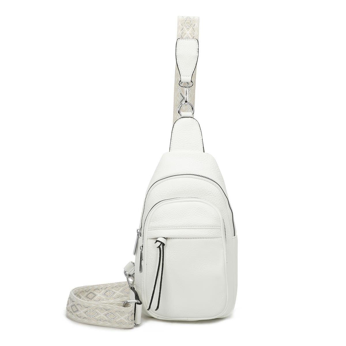 ITALYSHOP24 Schultertasche Damen Sling-Tasche Crossbody Brusttasche Bodybag günstig online kaufen