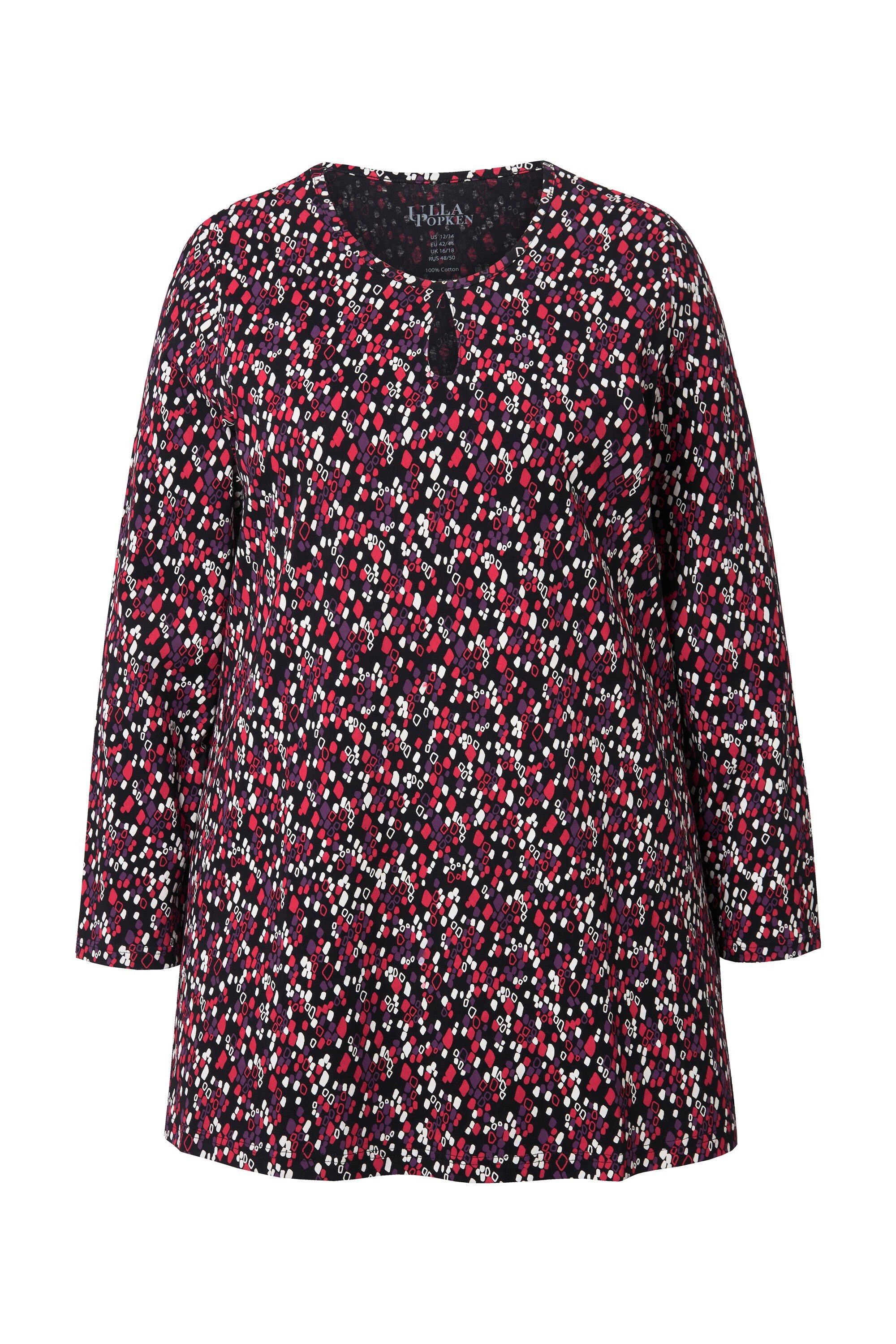 Ulla Popken Longshirt Longshirt grafischer Druck A-Linie Rundhals günstig online kaufen