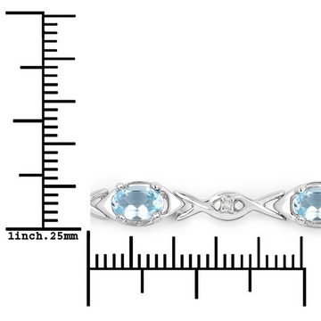 Vira Jewels Armband 925-Sterling Silber rhodiniert Glänzend Blautopas beh. Blau