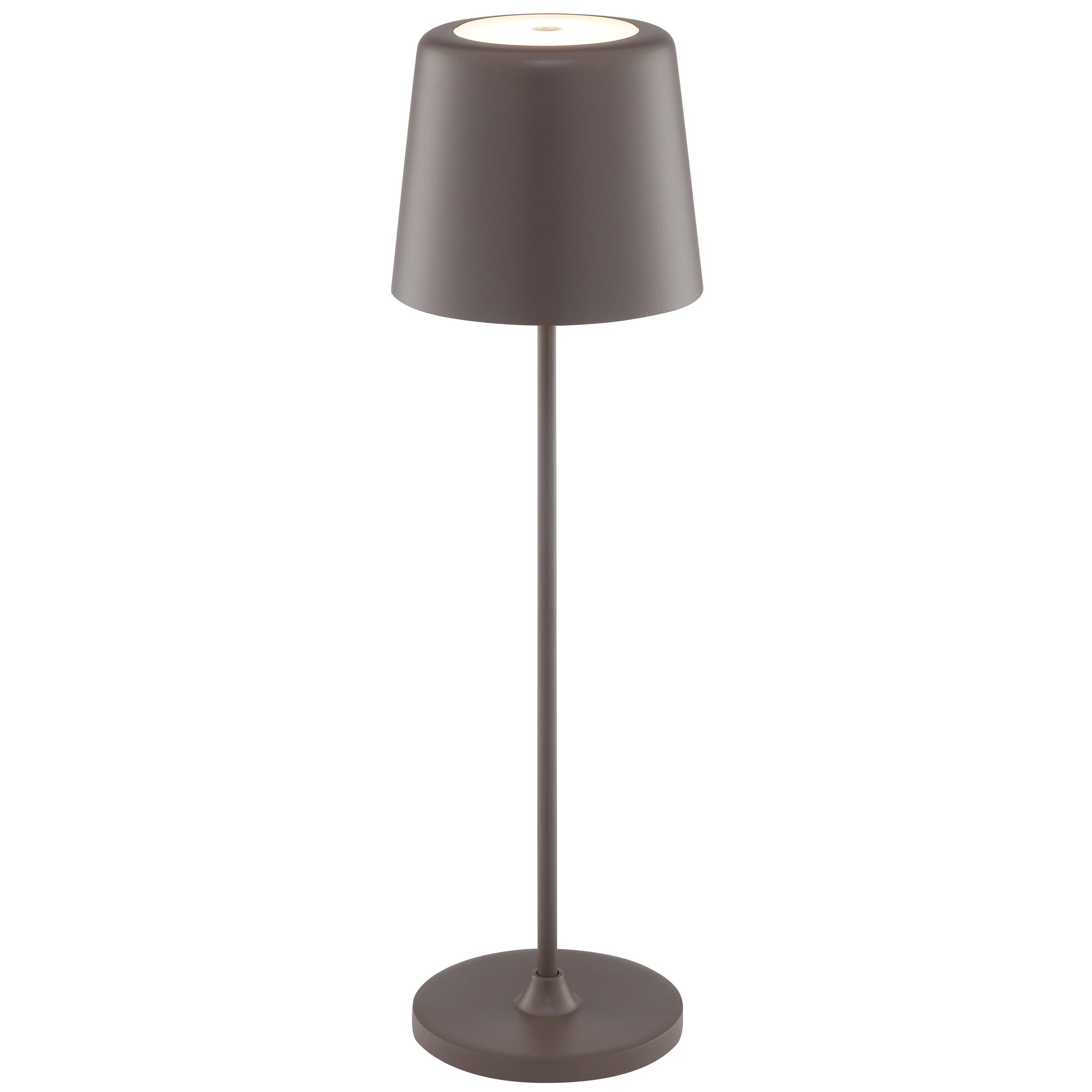 Brilliant LED Tischleuchte Kaami - mobile LED Außen Akku Tischlampe 2er-Set, Dimmfunktion, mehrere Helligkeitsstufen, LED fest integriert, Warmweiß, 310 lm, Touchdimmer, USB, Akku, Outdoor, Indoor, Akkuleuchte 37cm hoch