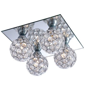 etc-shop LED Deckenleuchte, Leuchtmittel inklusive, Deckenleuchte Metall Spiegel Kugel Metallgeflecht-Kugel Deckenlampe