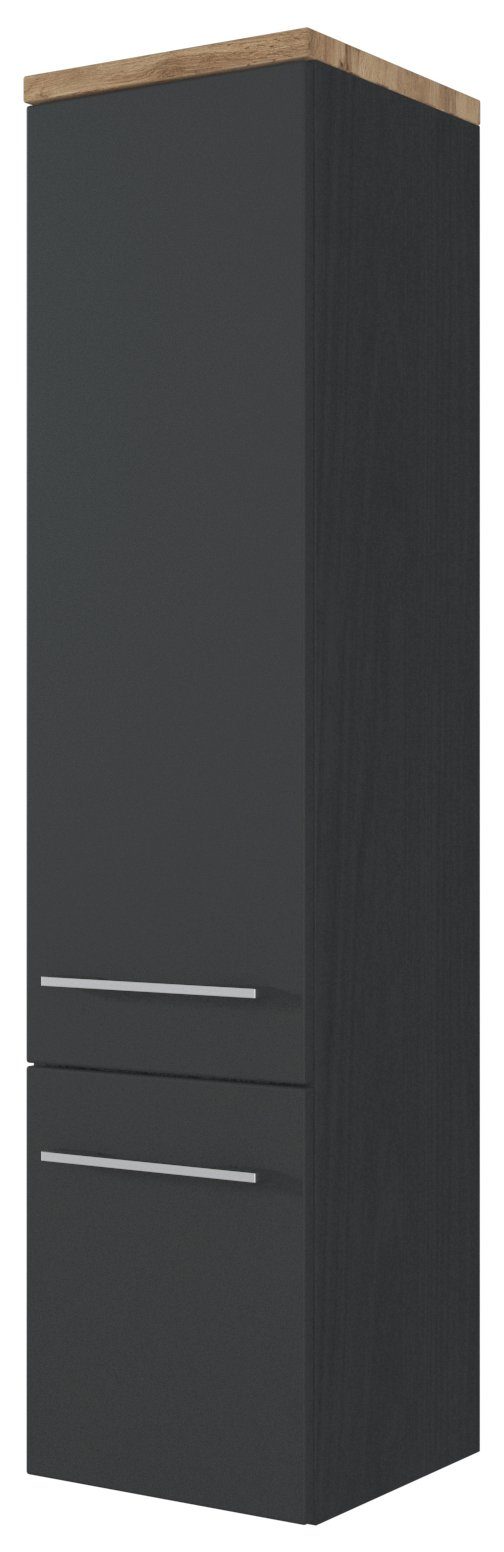 HELD MÖBEL Hochschrank Midischrank Davos 30 cm graphit/matt grau