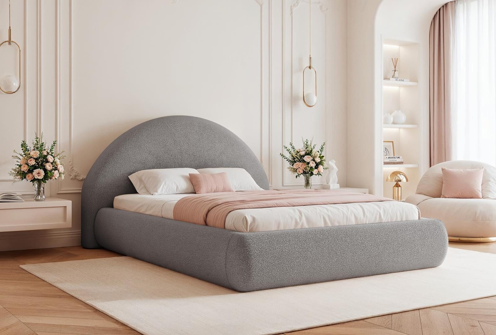 Compleo Polsterbett glamourös, Designerbett mit Bettkasten günstig online kaufen